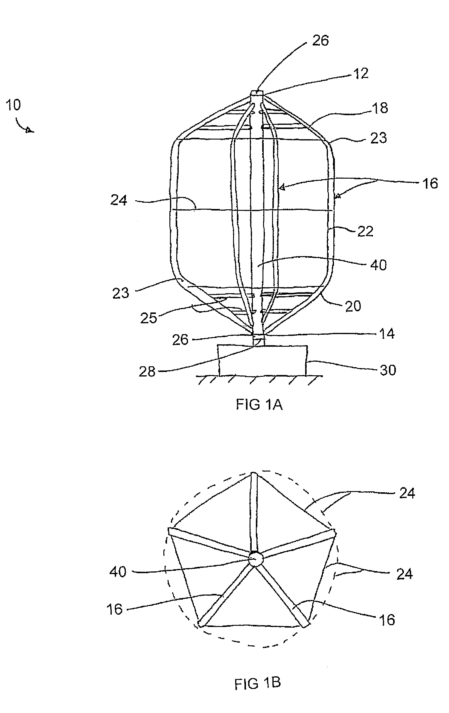 Modified darrieus vertical axis turbine