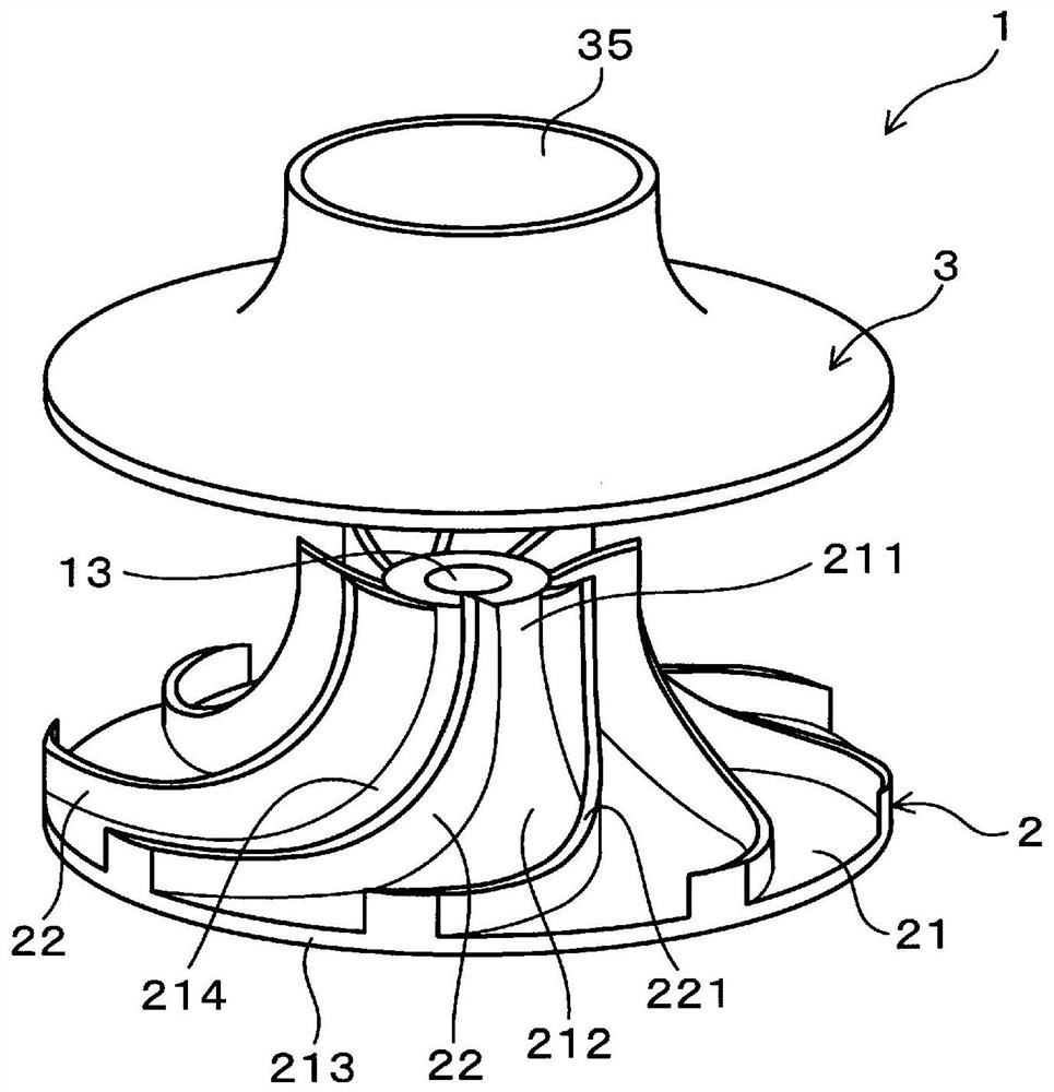 Closed impeller and manufacturing method thereof