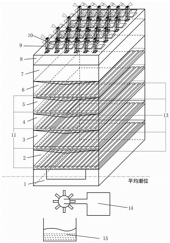 A multi-energy-driven seawater salt production tower and salt production process