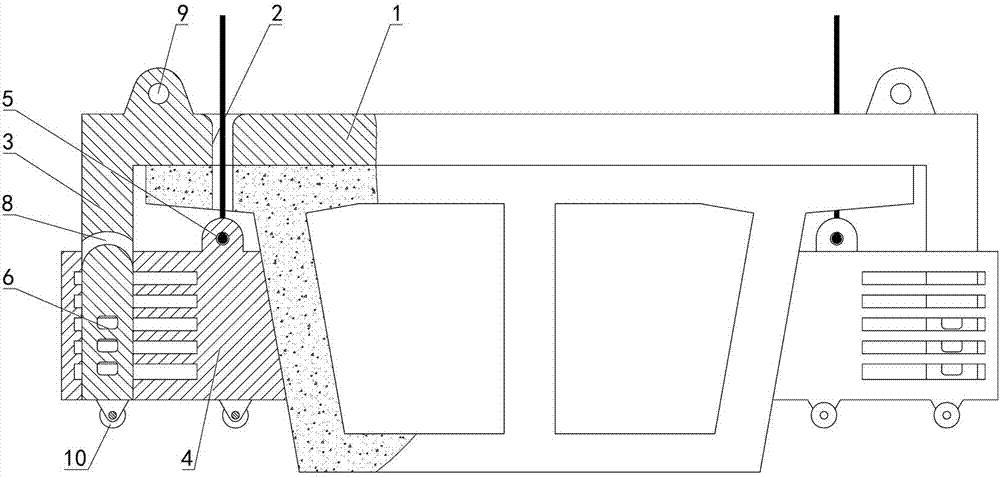 Hanging tool for precast concrete box beams