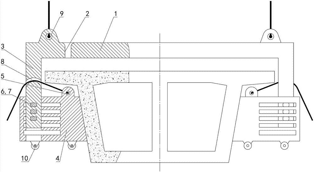 Hanging tool for precast concrete box beams