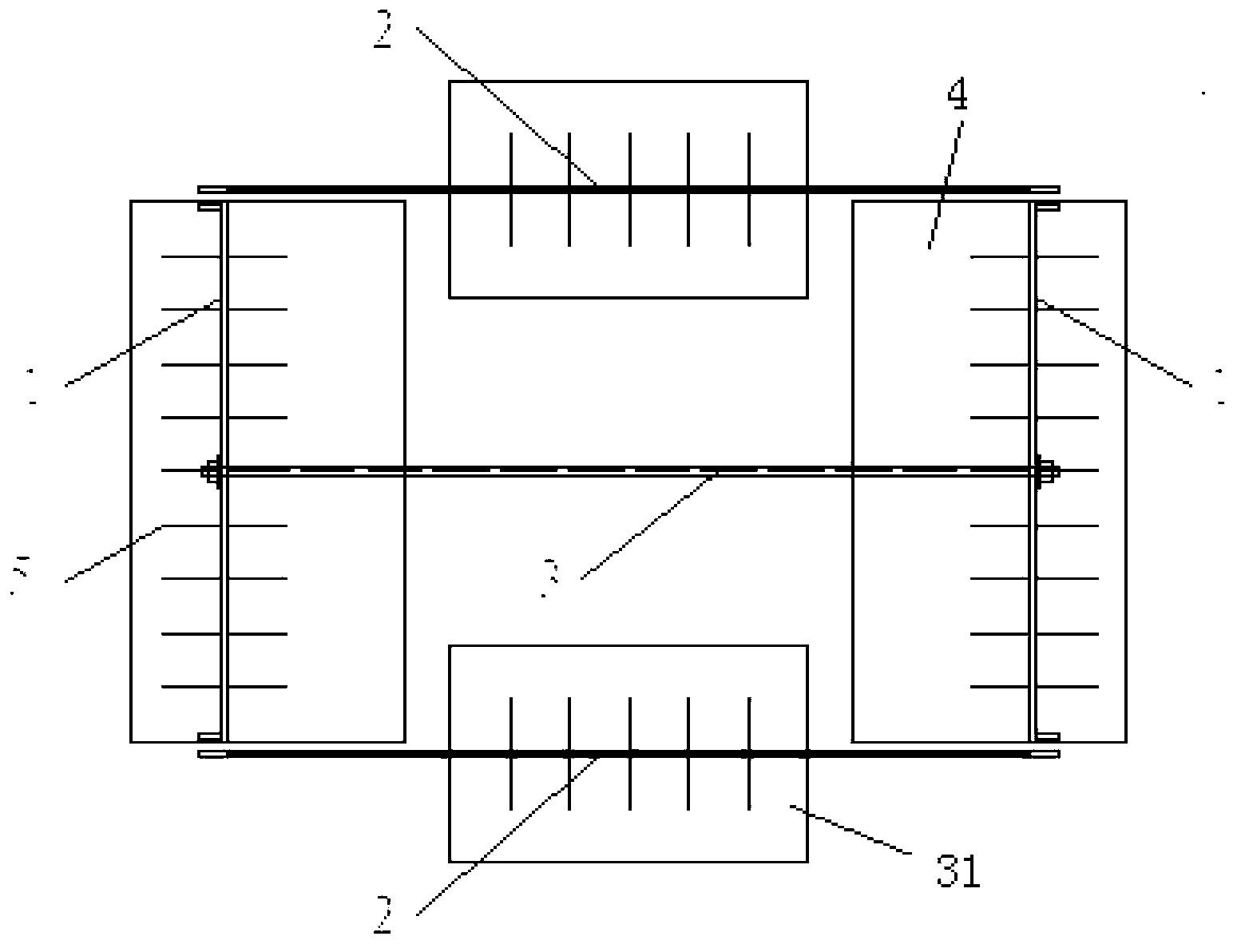 Testing device and testing method of anchor-tension type retaining wall model