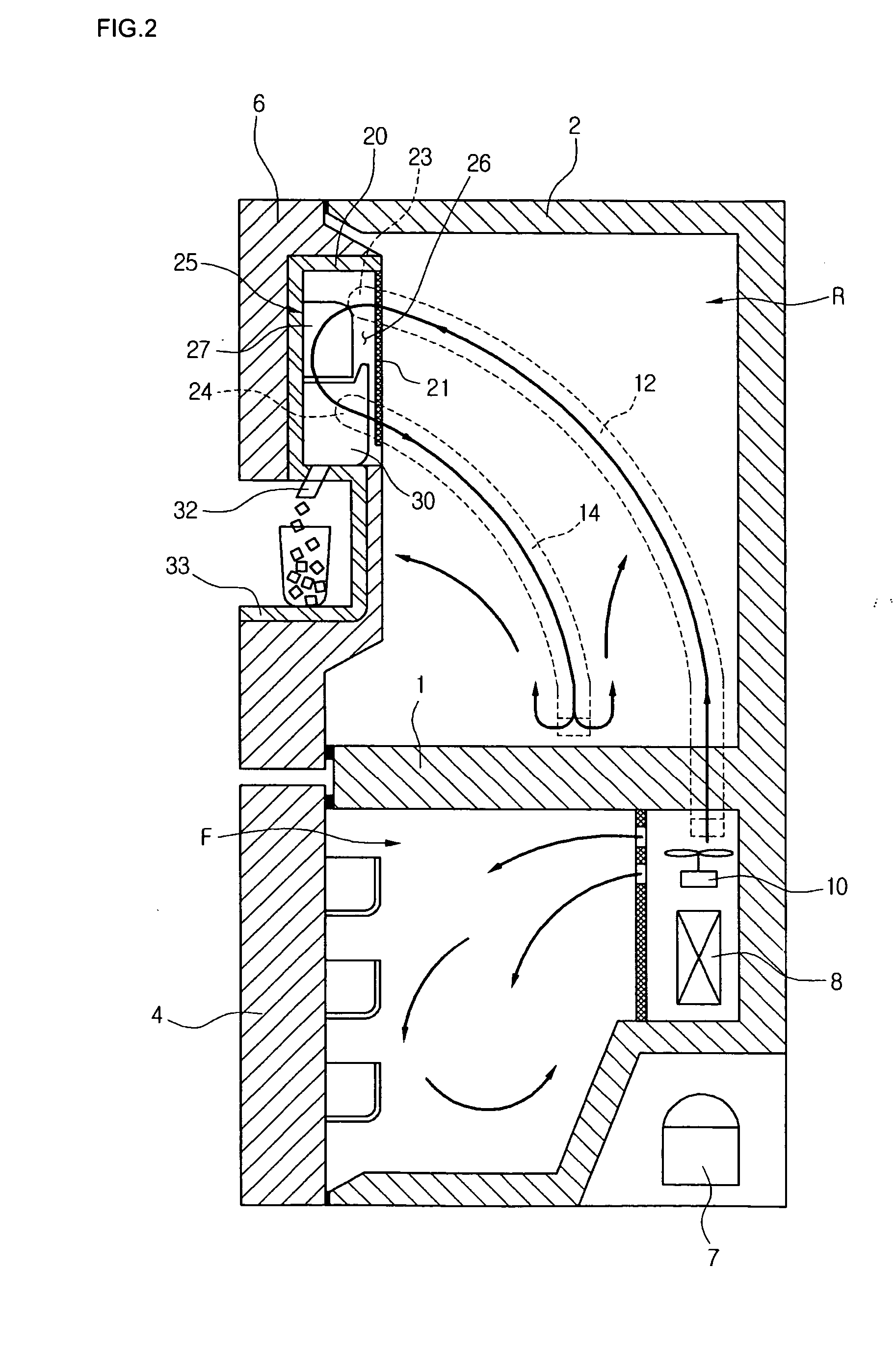 Refrigerator and airflow passage for ice making compartment of the same