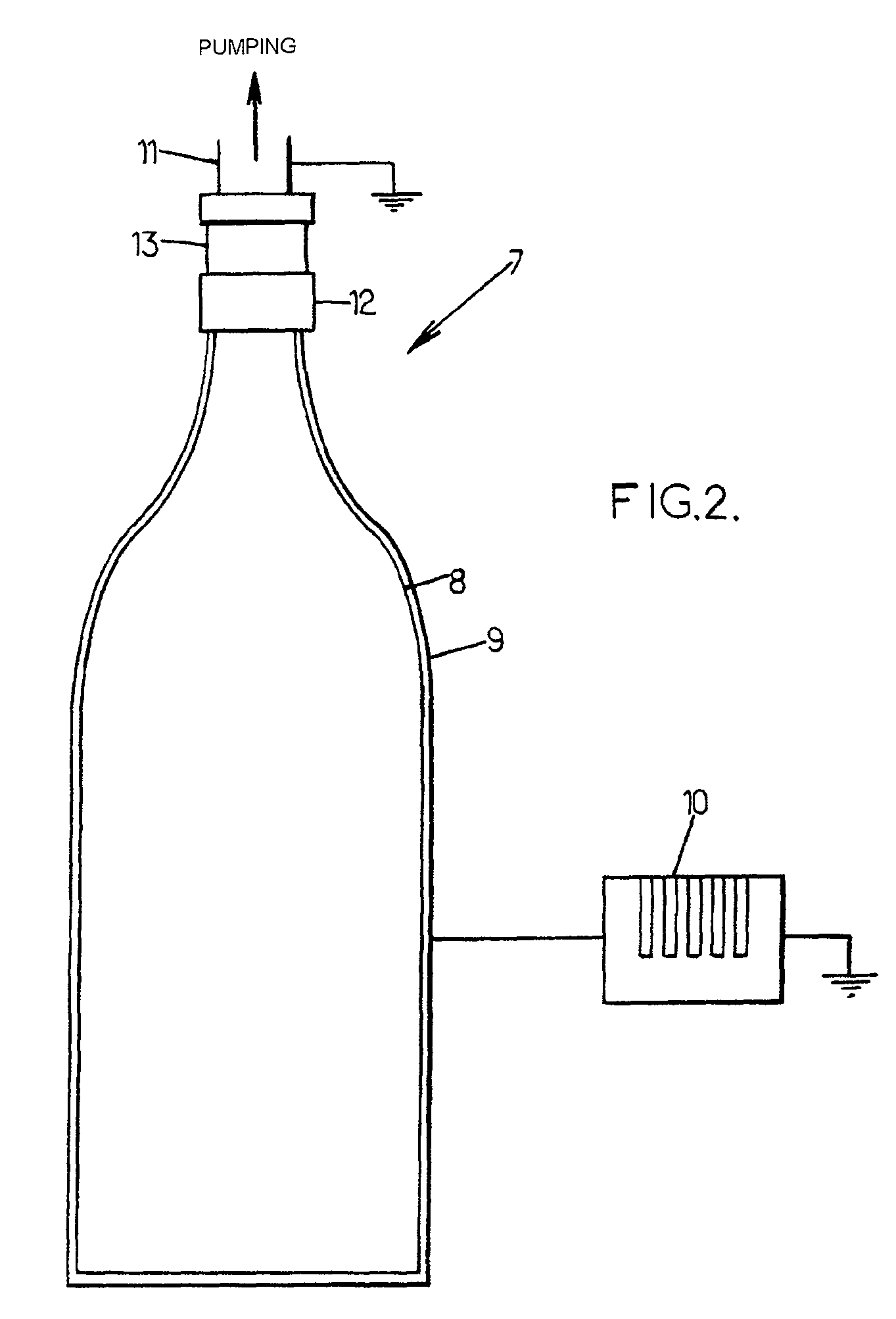 Method for cold plasma treatment of plastic bottles and device for Implementing Same