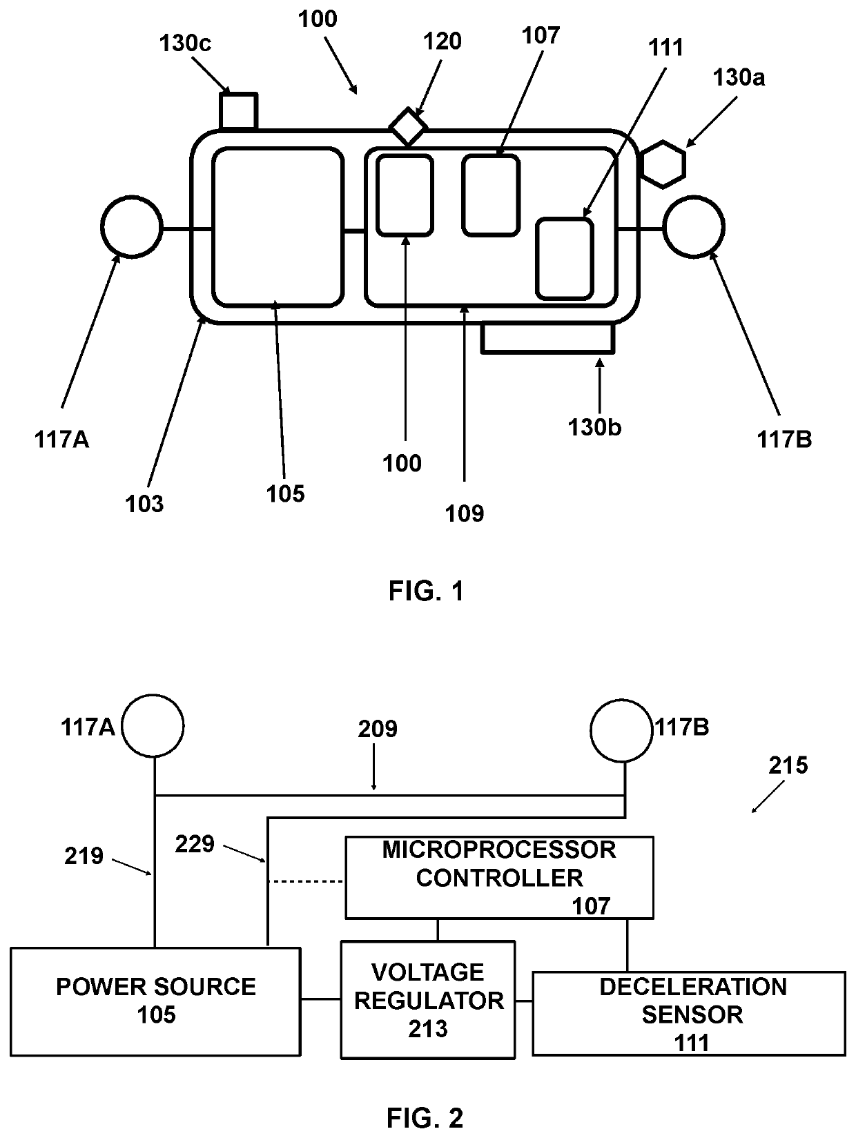 Deceleration-triggered automatic brake indication