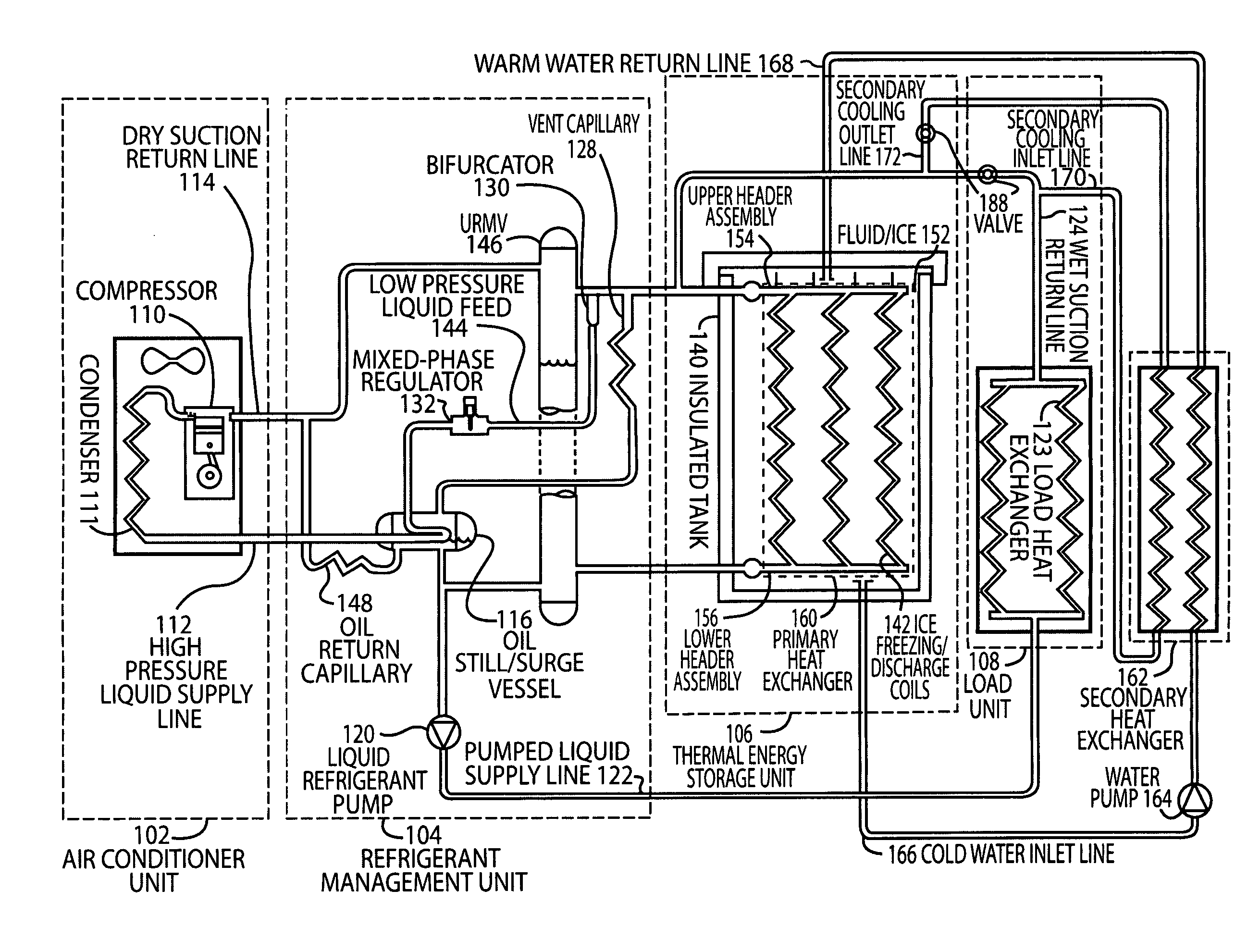 Refrigerant-based thermal energy storage and cooling system with enhanced heat exchange capability