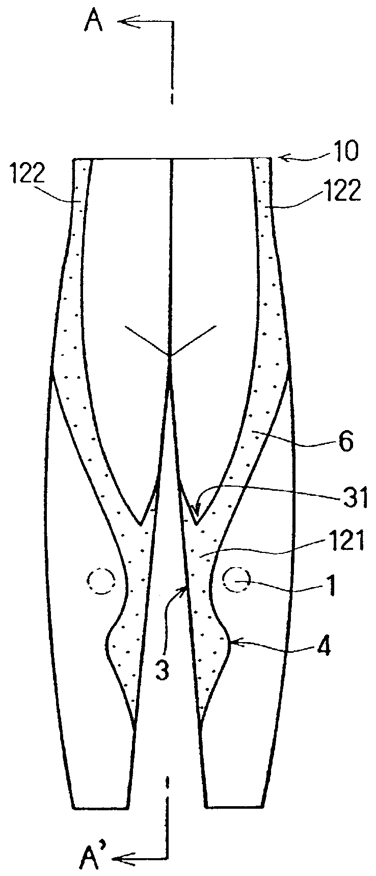 Tights-type leg support garment