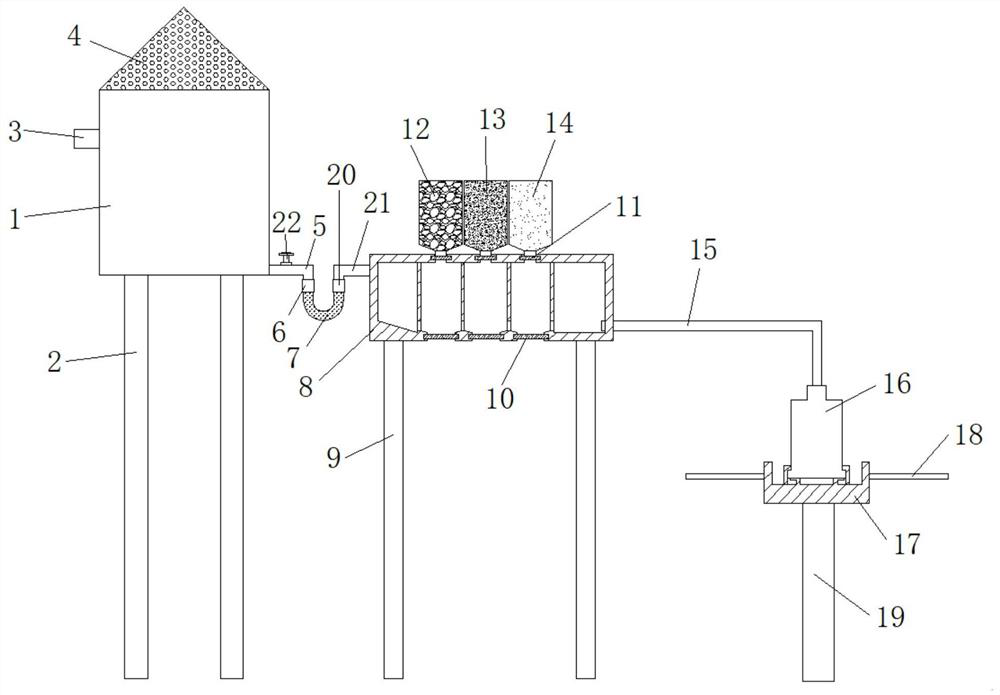 Crested ibis breeding water filtering device