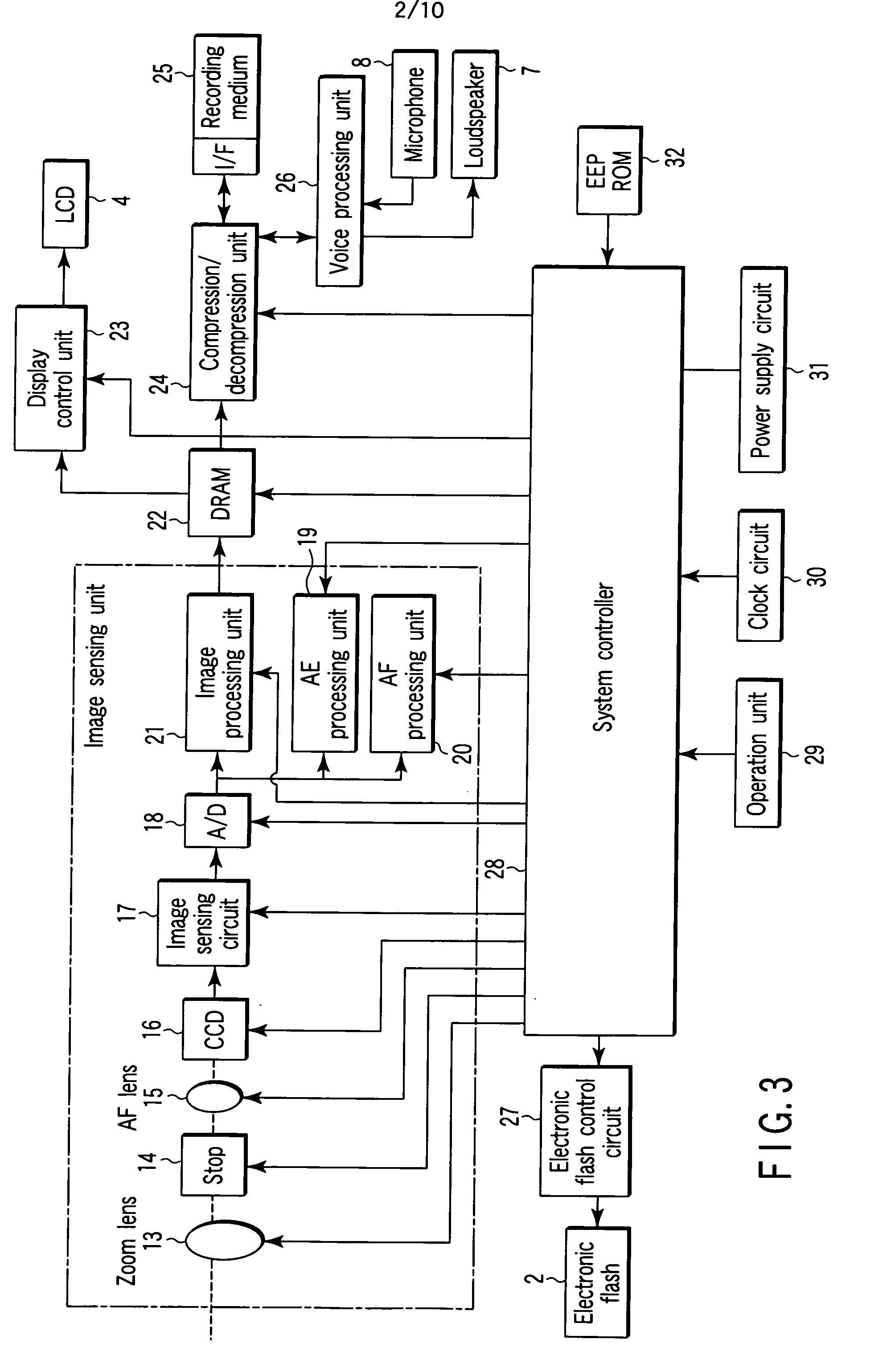 Camera and control method for camera