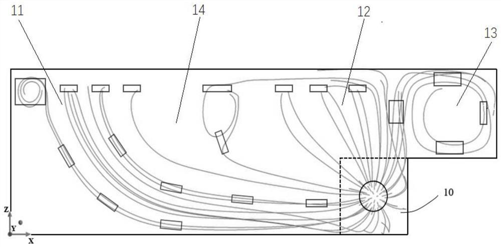 A horizontal air-cooled refrigerator