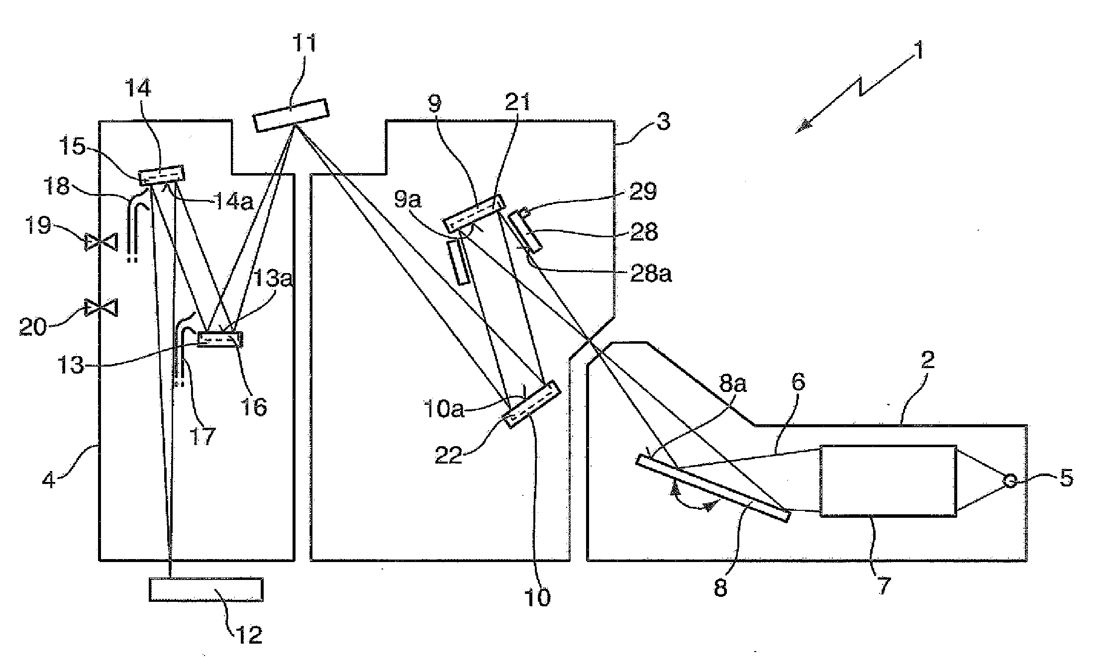 Optical arrangement and EUV lithography device with at least one heated optical element, operating methods, and methods for cleaning as well as for providing an optical element