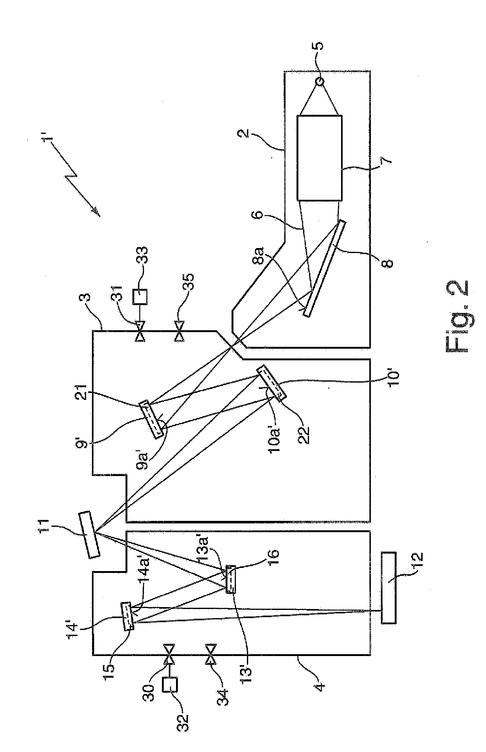 Optical arrangement and EUV lithography device with at least one heated optical element, operating methods, and methods for cleaning as well as for providing an optical element