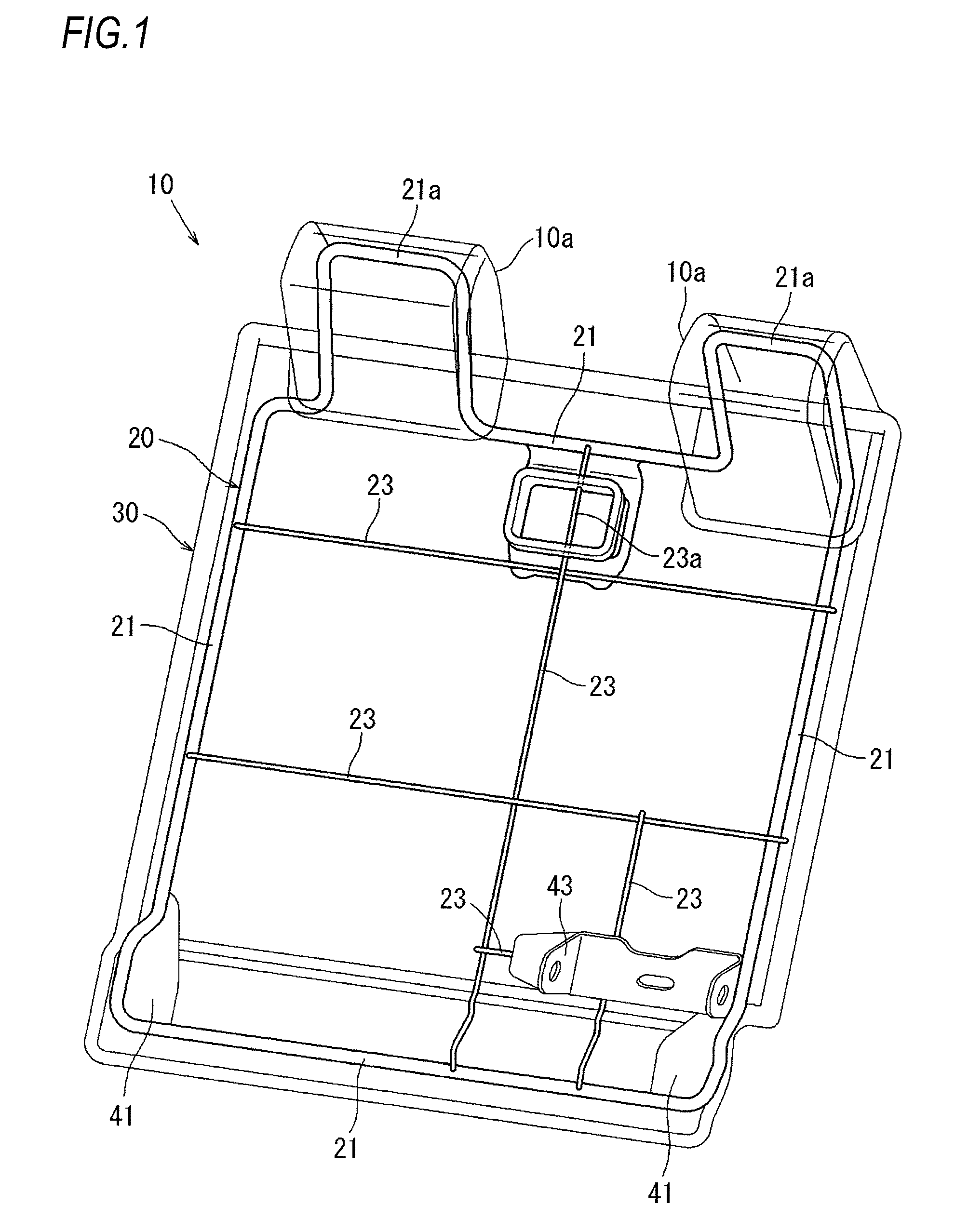 Panel-shaped seat back frame and seat back having the same