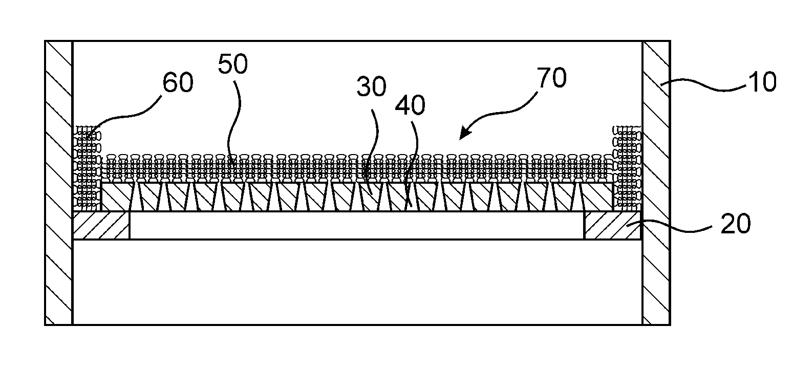 Chemical reactor with knitted wire mesh fabric as a holding device for particles