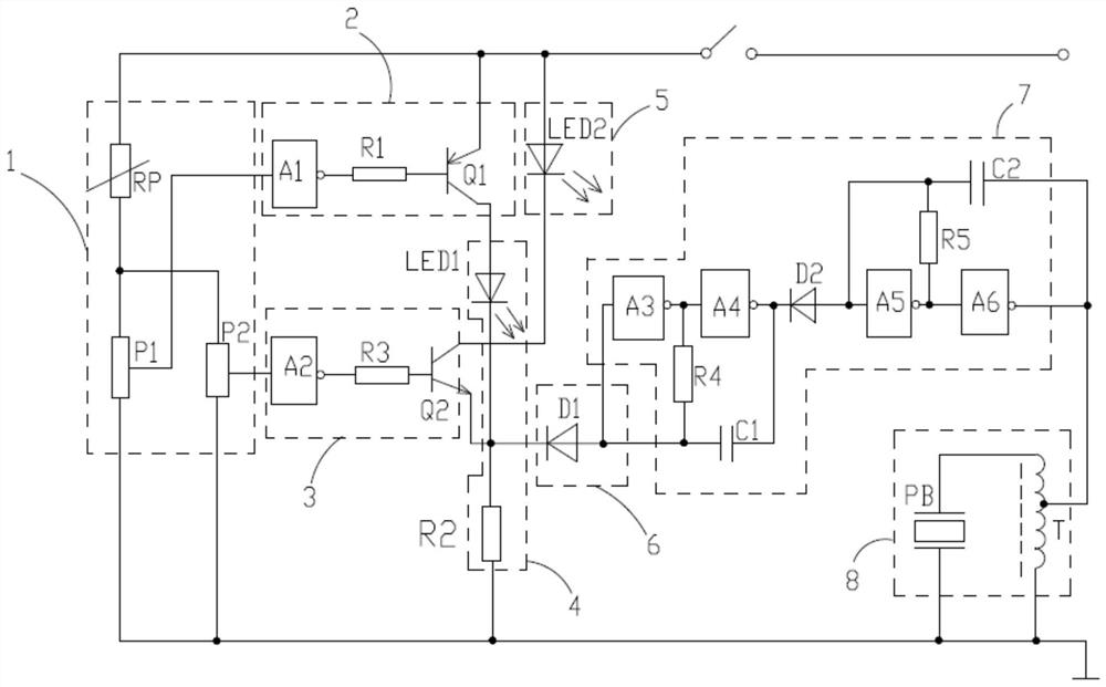 Computer automatic identification early warning circuit