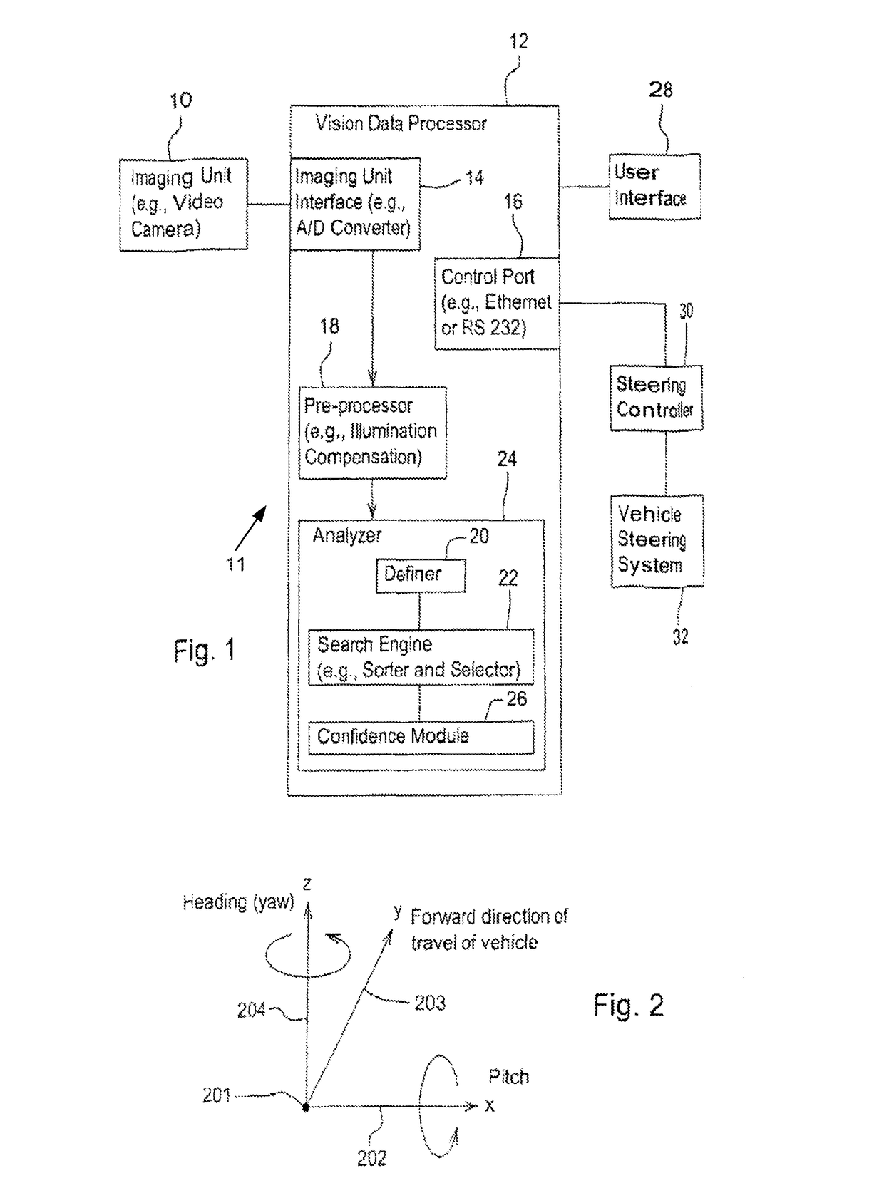 Vision guidance system and method for identifying the position of crop rows in a field