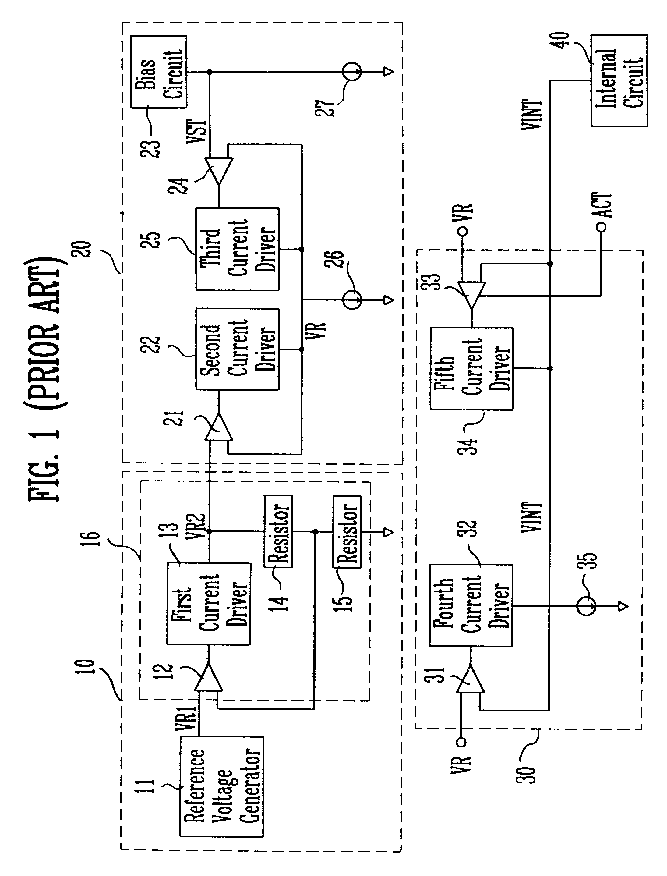 Internal voltage fall-down circuit