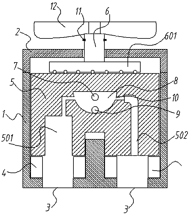 Rotating handle type double-head integrated inflating valve connector