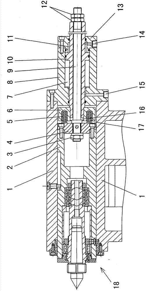 Spring pre-tightening type hydraulic floating tailstock