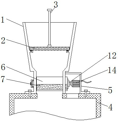 An anti-blocking feed hopper for insulating board production that is convenient for controlling the feeding speed