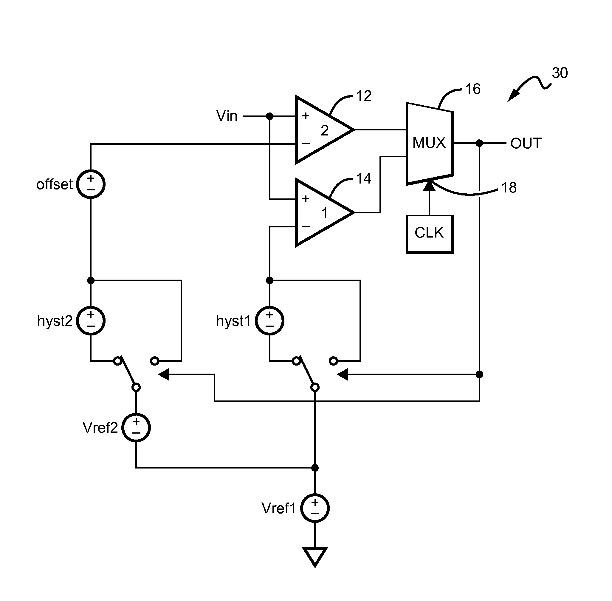 Ping pong comparator voltage monitoring circuit