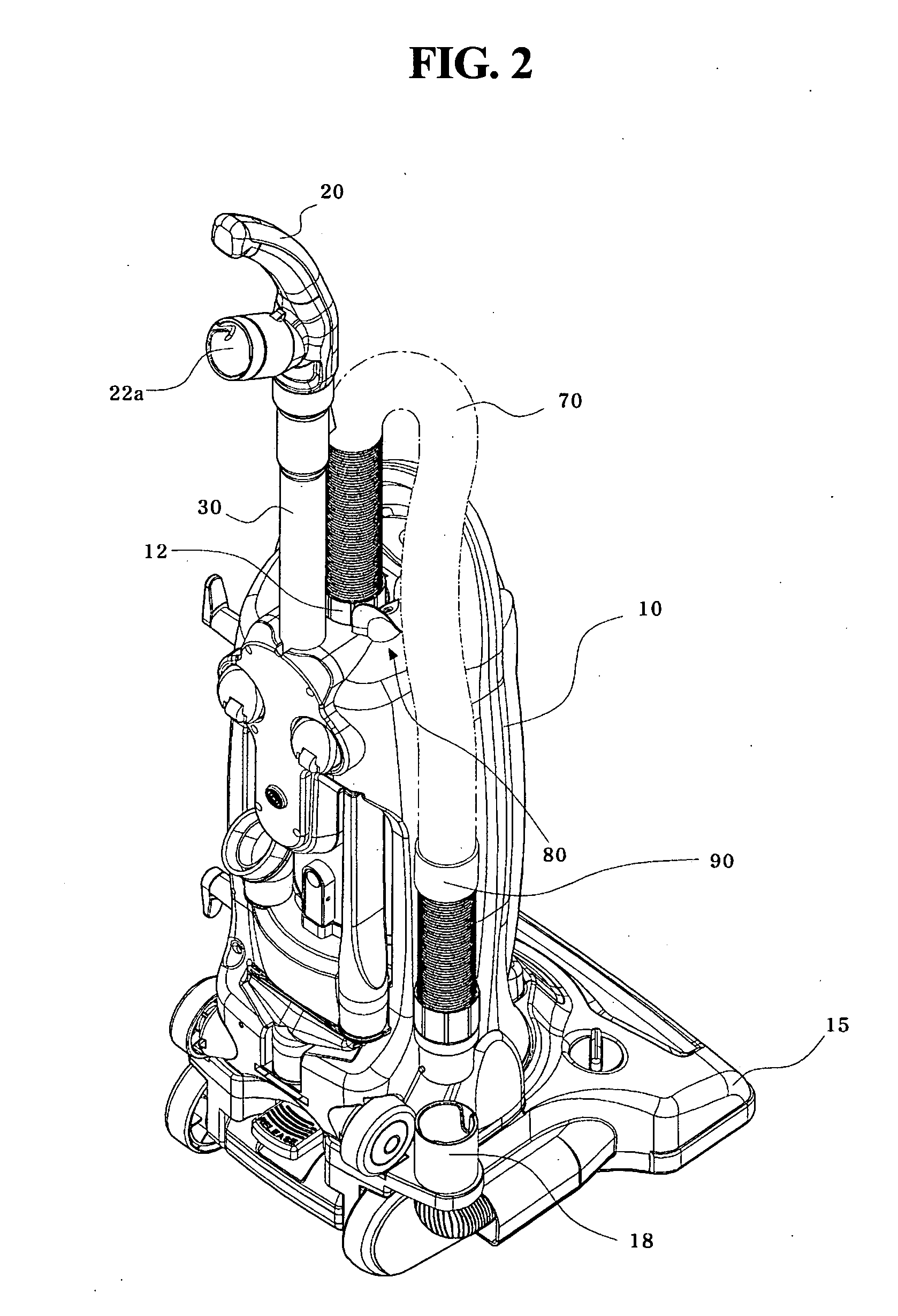 Suction hose supporting structure for upright type vacuum cleaner capable of being converted to canister type