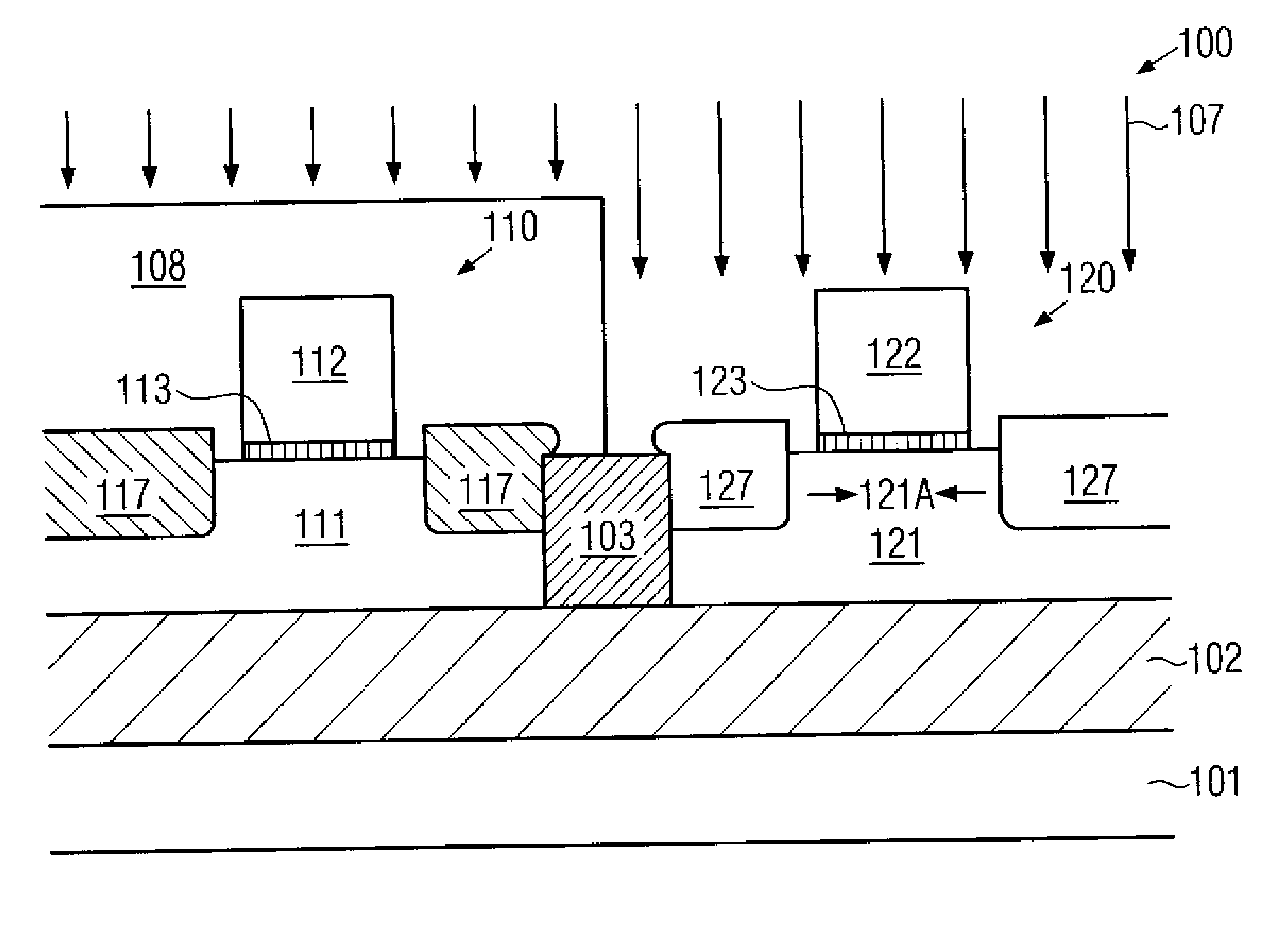 Technique for forming recessed strained drain/source regions in NMOS and PMOS transistors