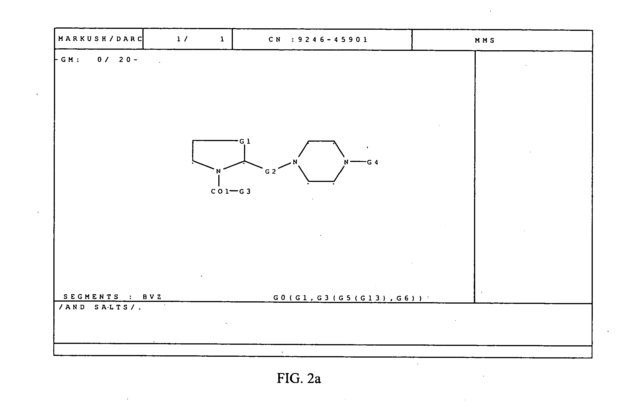 Display for Markush chemical structures