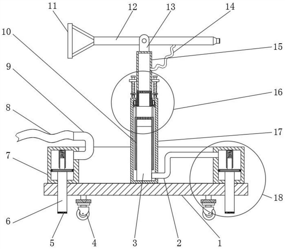 Movable fire extinguishing fire monitor device for fire engineering