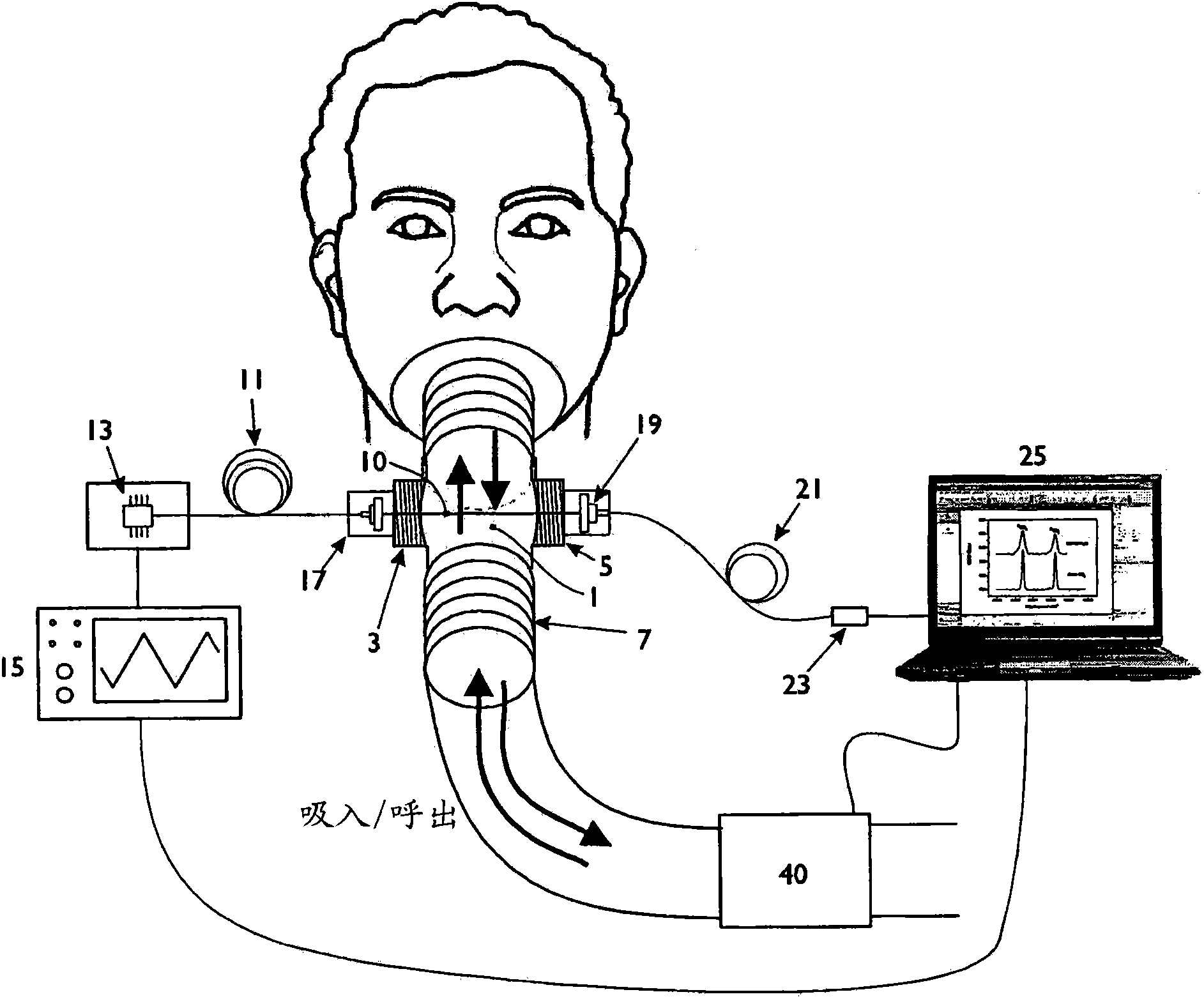Apparatus for measurement of gas concentrations in breath