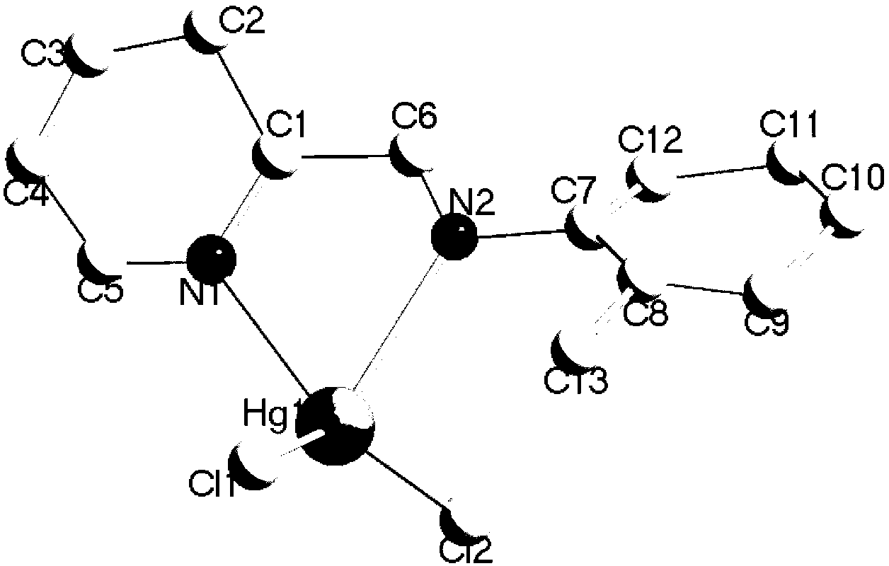 Green-light-emitting o-pyridine enamine ligand mercury complex and preparation method thereof