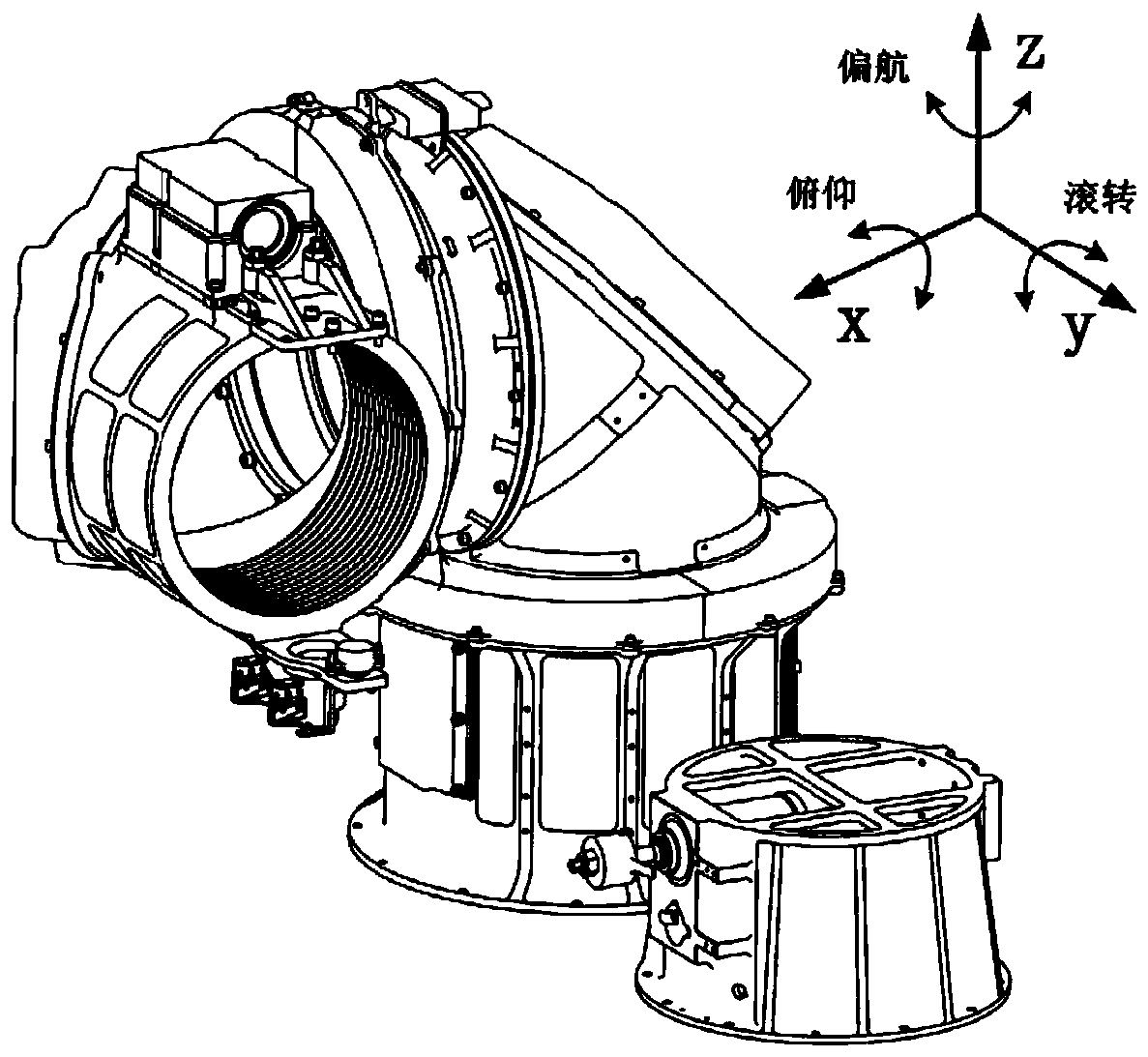 Periscope type laser pointing mechanism with continuous annular scanning function