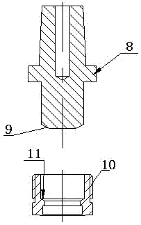 Welding device and welding method for gas meter connector