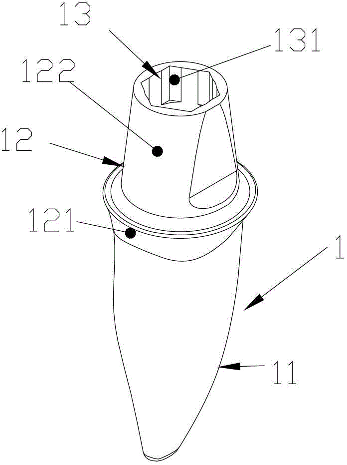 Dental implant and 3D printing preparation method thereof