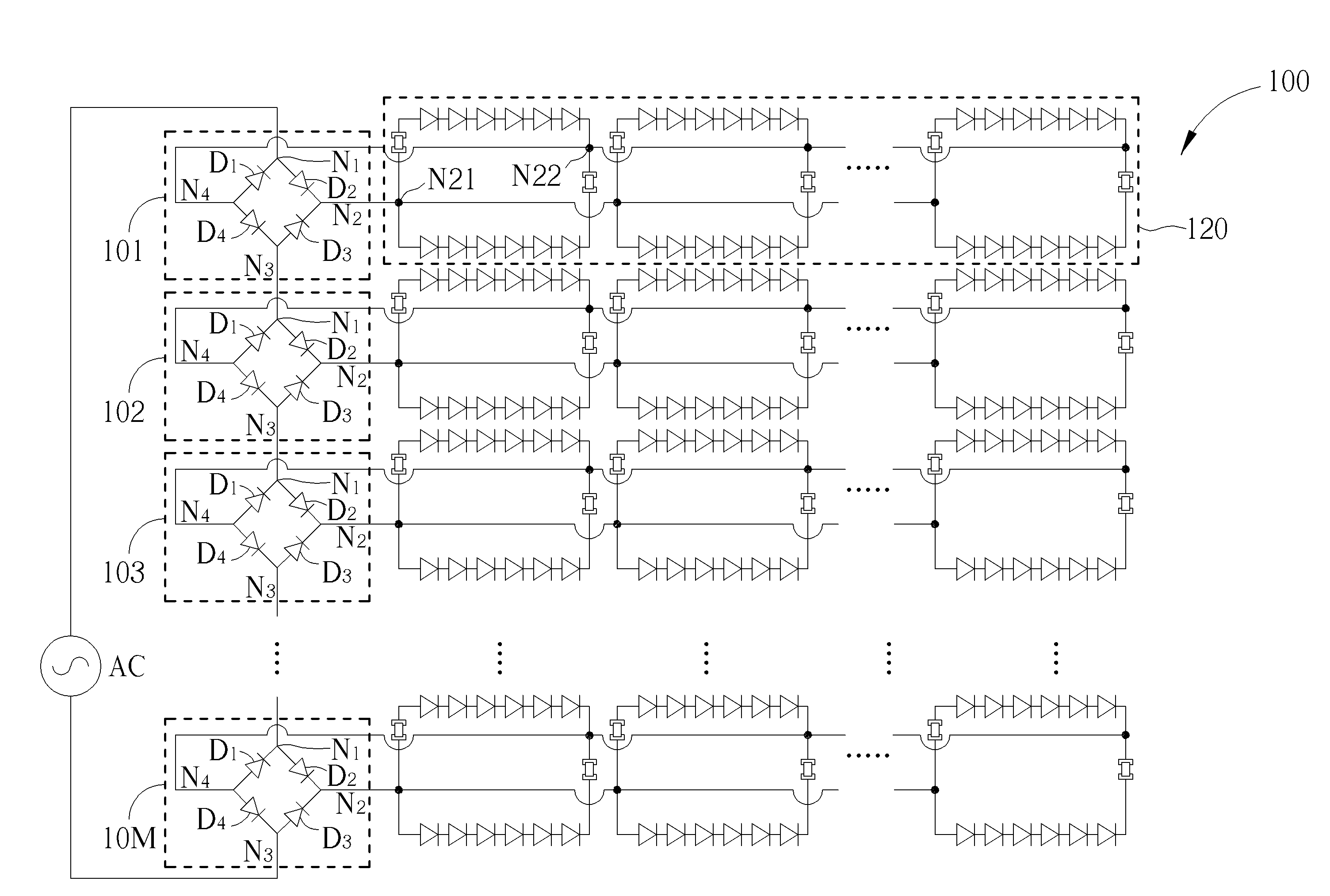 Light emitted diode circuit