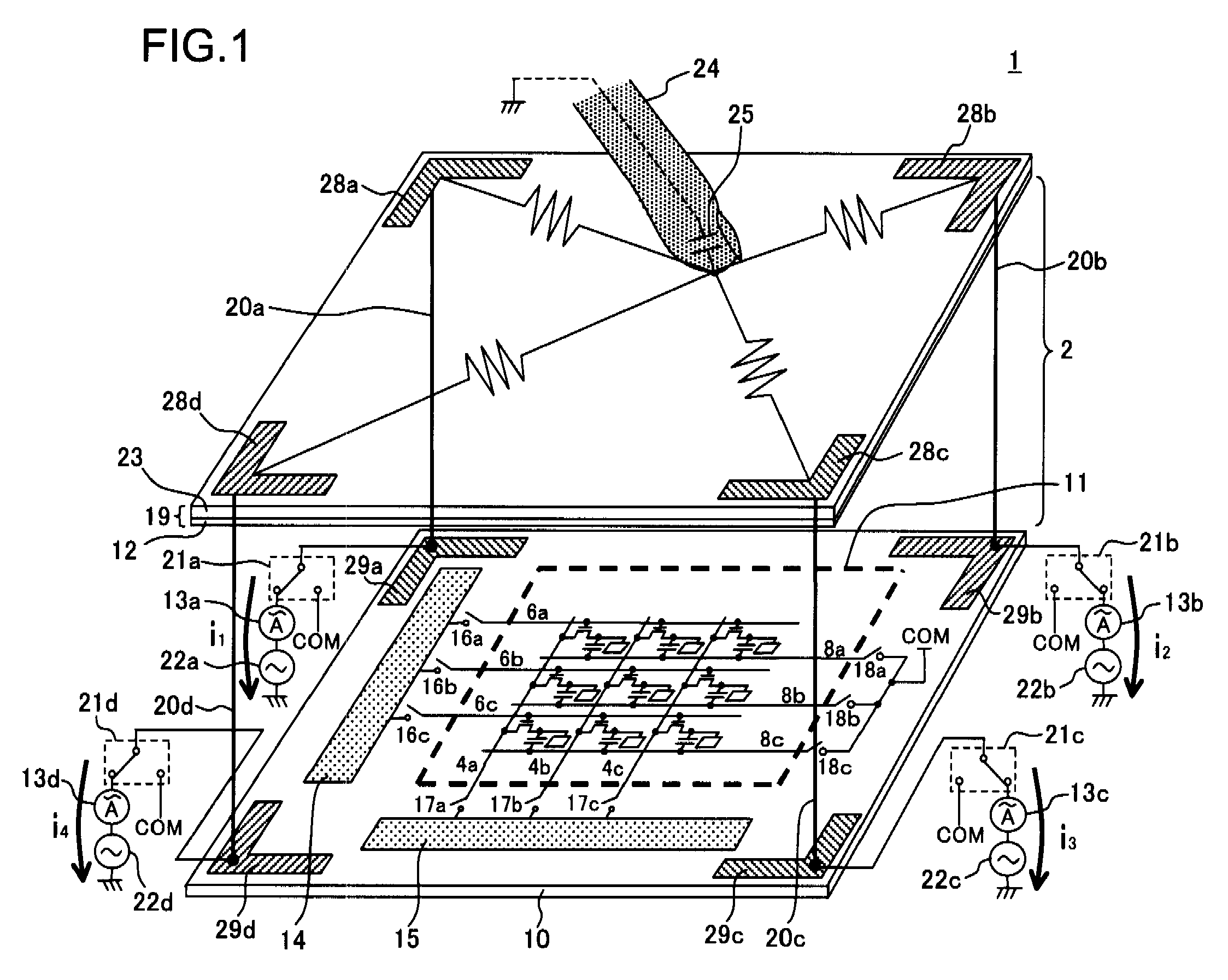 Flat- panel display device and electronic apparatus
