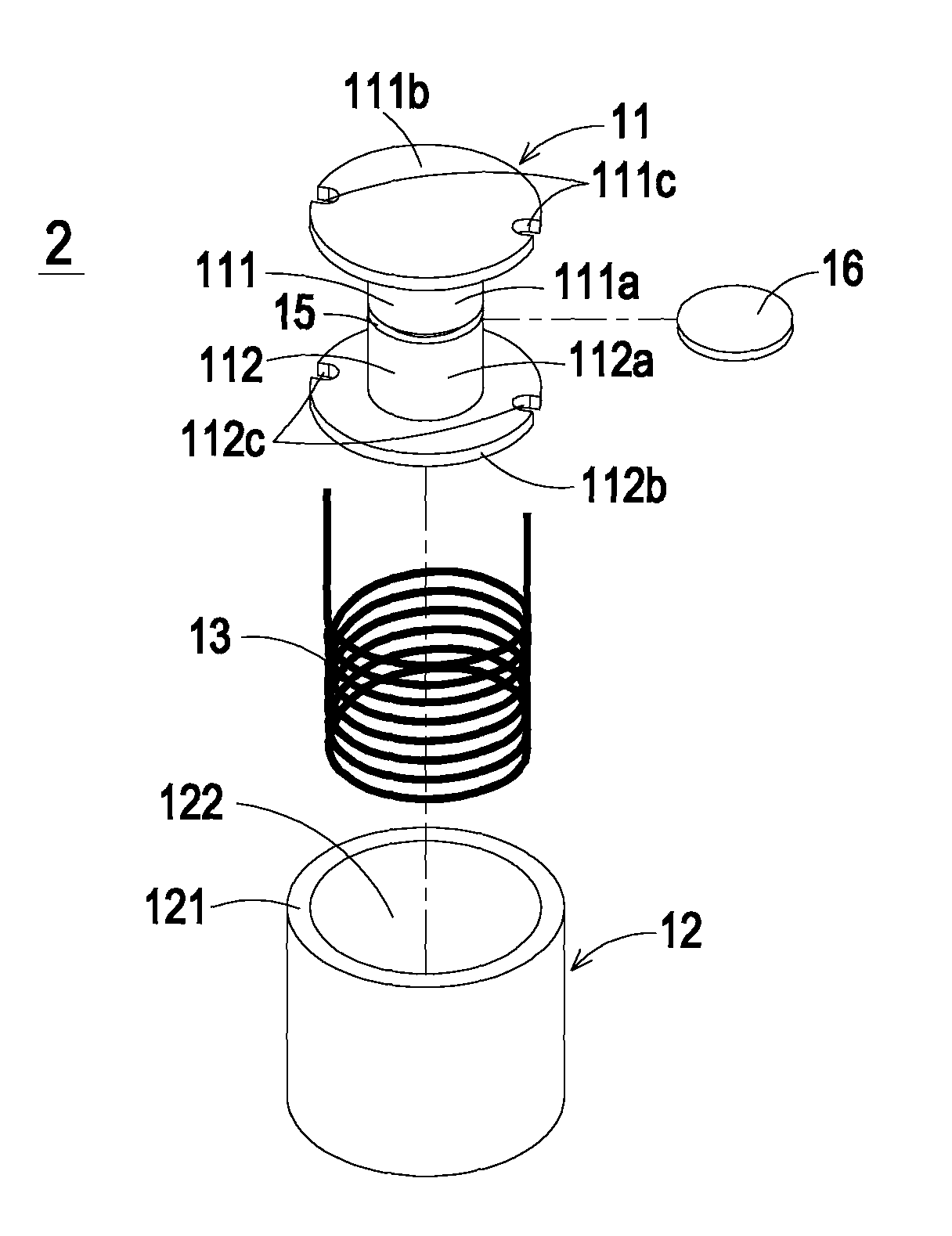 Composite magnetic core assembly, magnetic element and fabricating method thereof