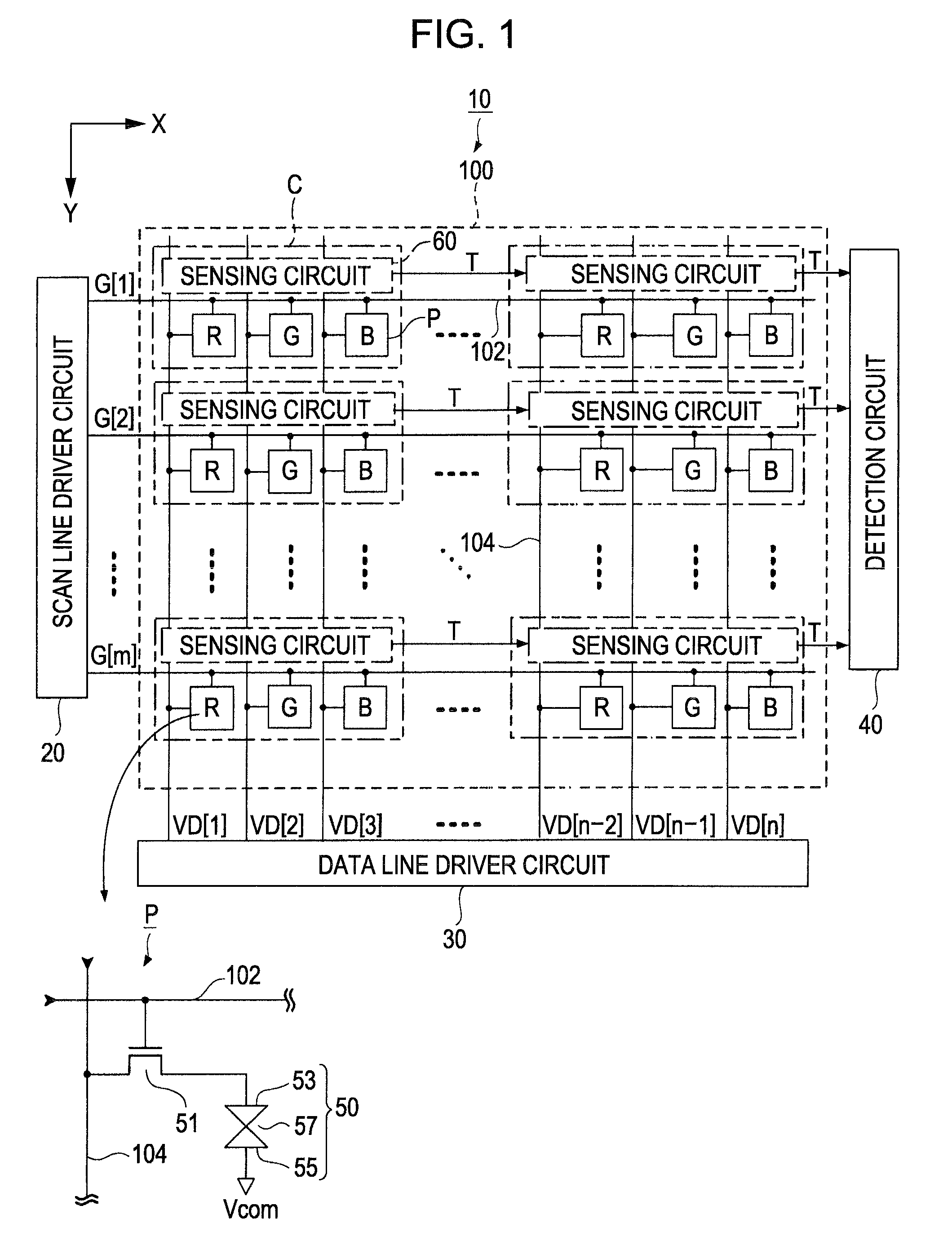 Sensing circuit, display device and electronic apparatus