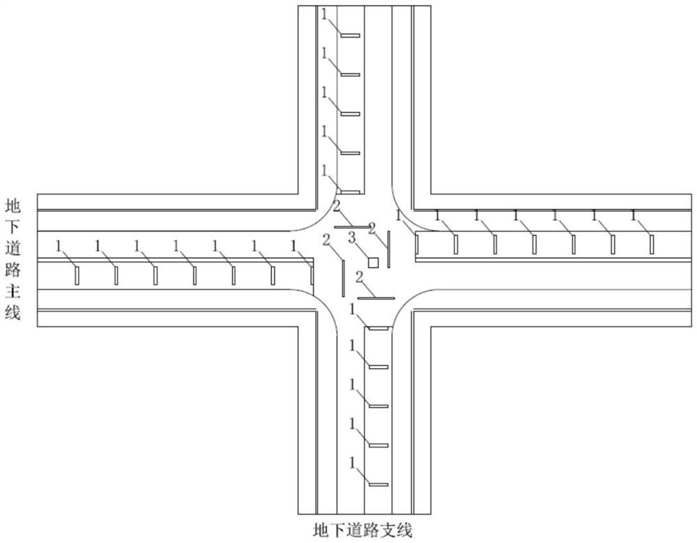 Traffic guidance system for urban underground road intersection