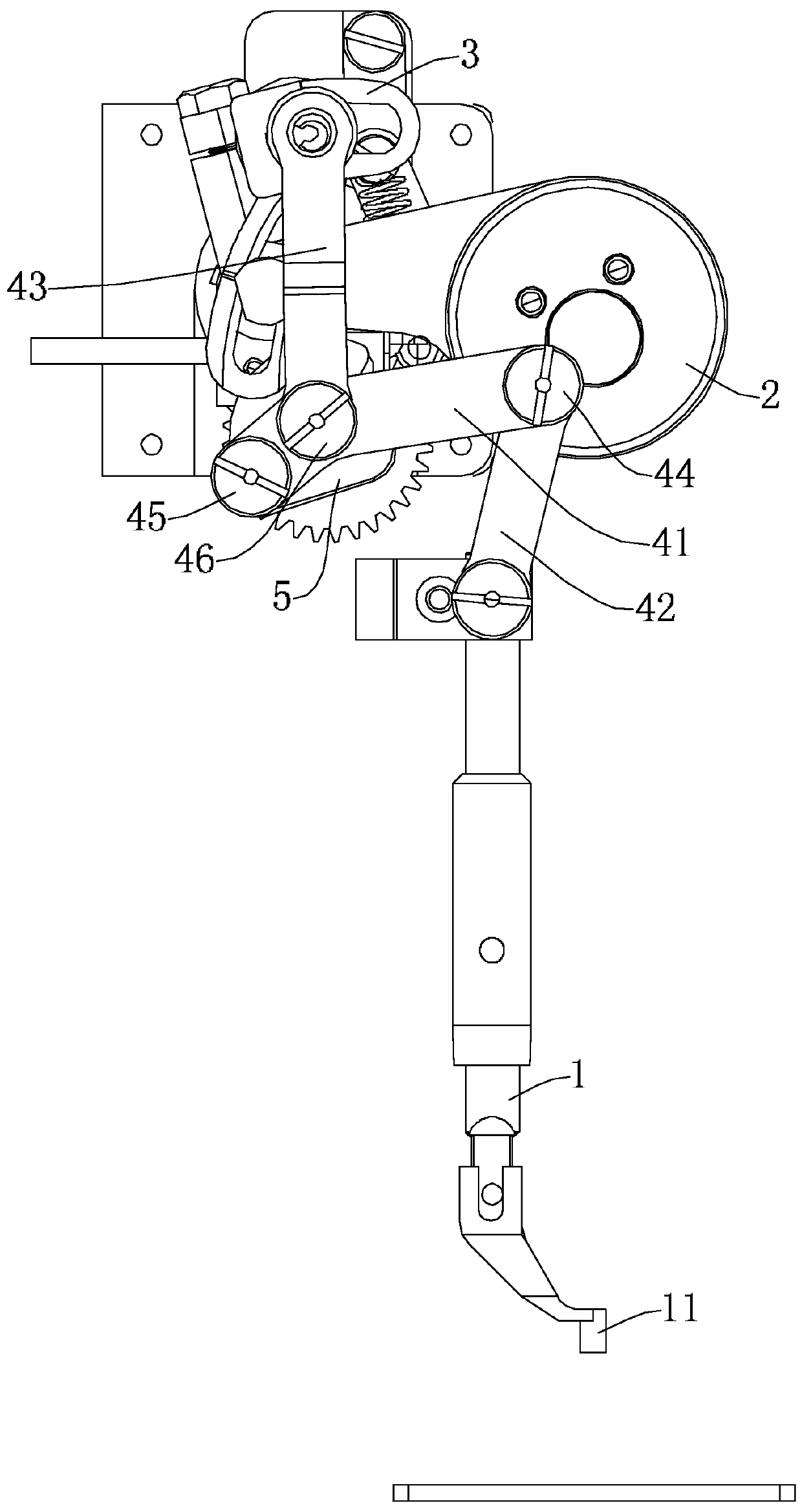 Middle pressure foot structure of sewing machine