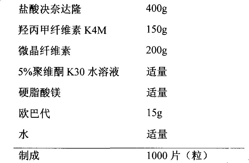 Sustained release preparation of dronedarone hydrochloride