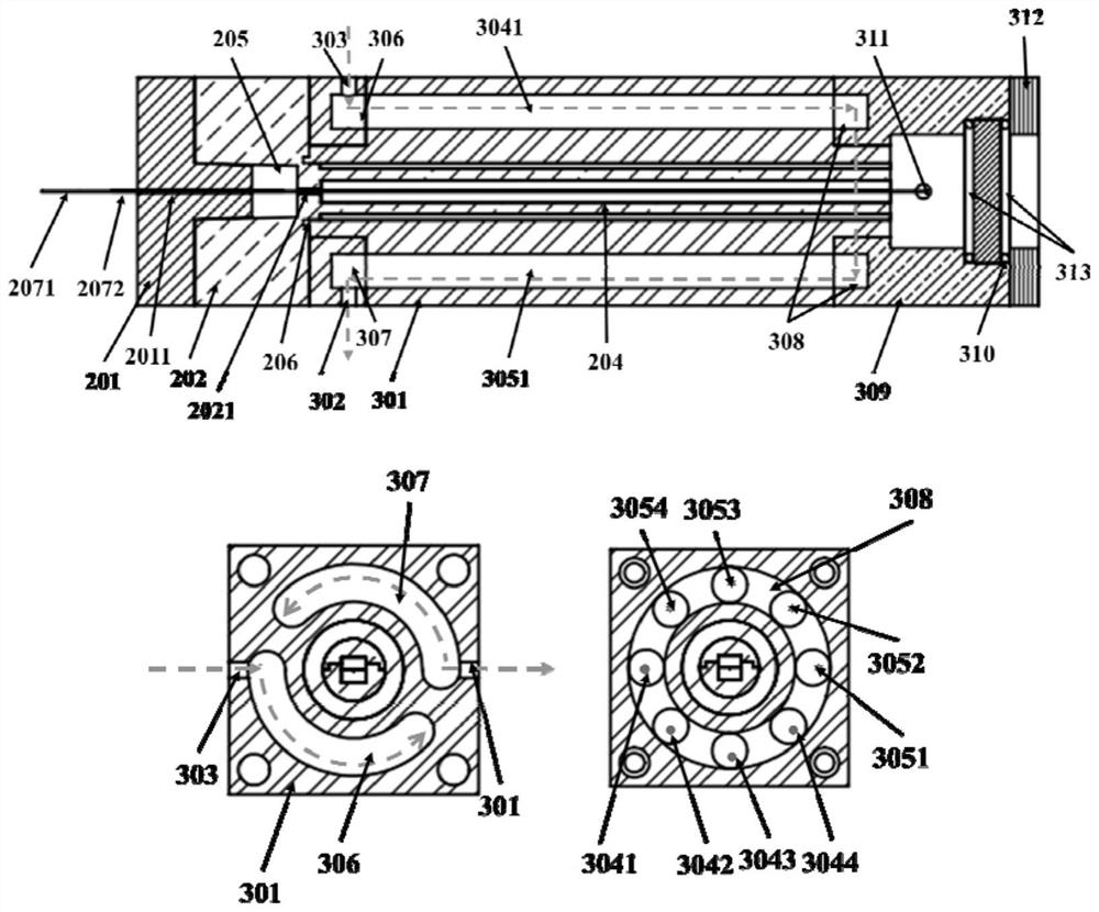 High-power laser hollow-core optical fiber gas filling coupling terminal