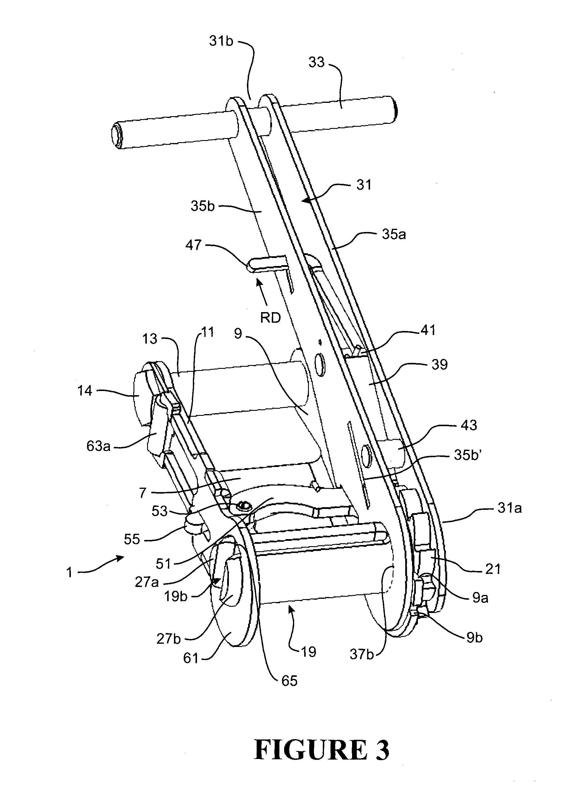 Side-loading ratchet device