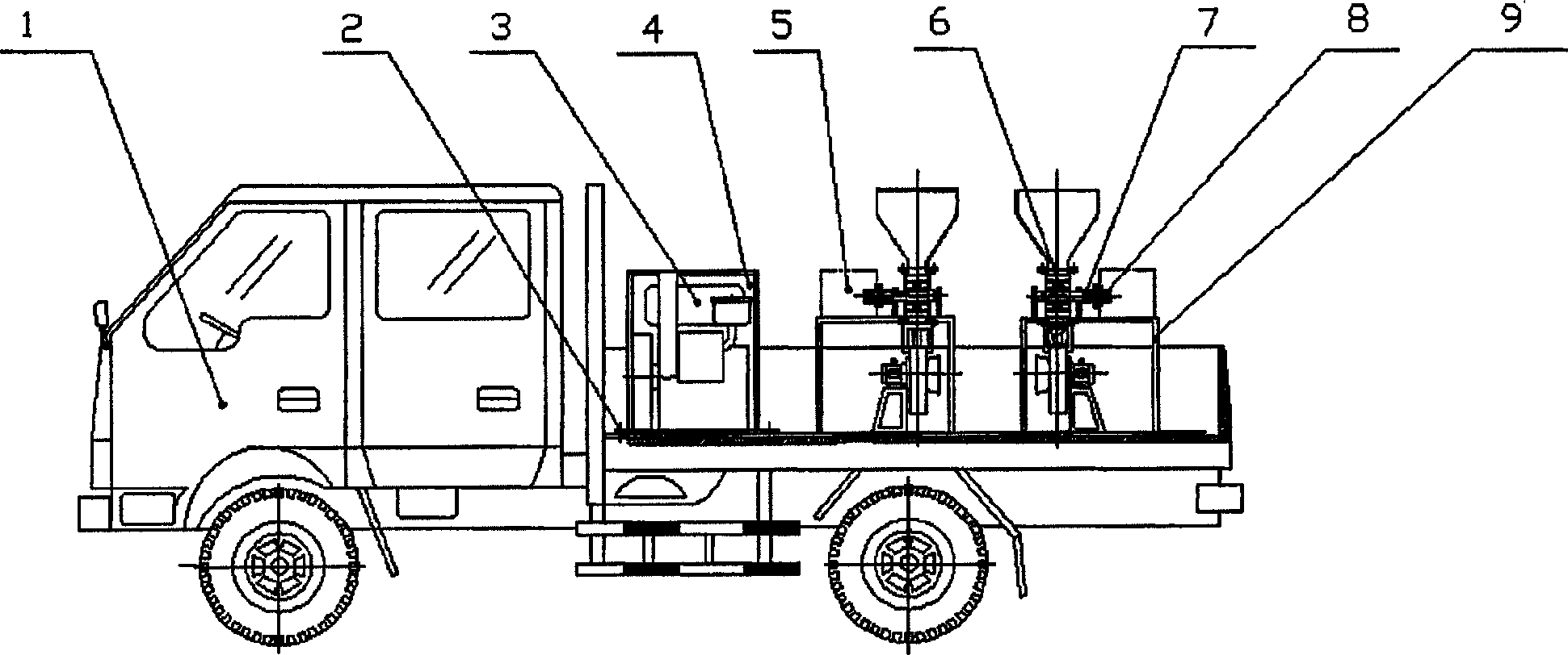 Vehicle-mounted wind-sent poison bait distributing machine