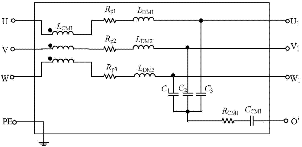 Passive suppression method for conducted electromagnetic interface of PWM (power width modulation) power converter