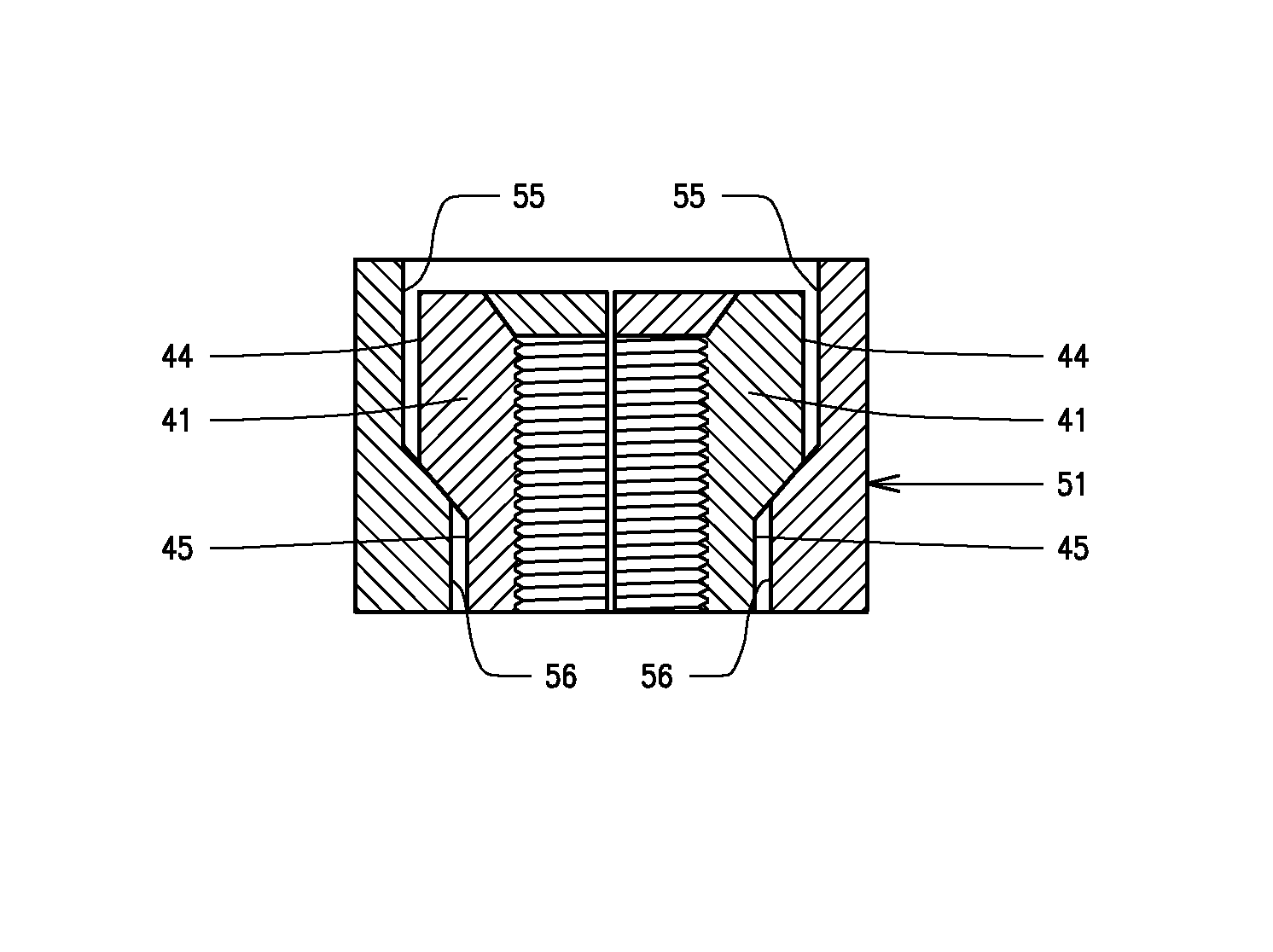 Ratcheting-type shrinkage compensating device for use in continuous tie-down systems