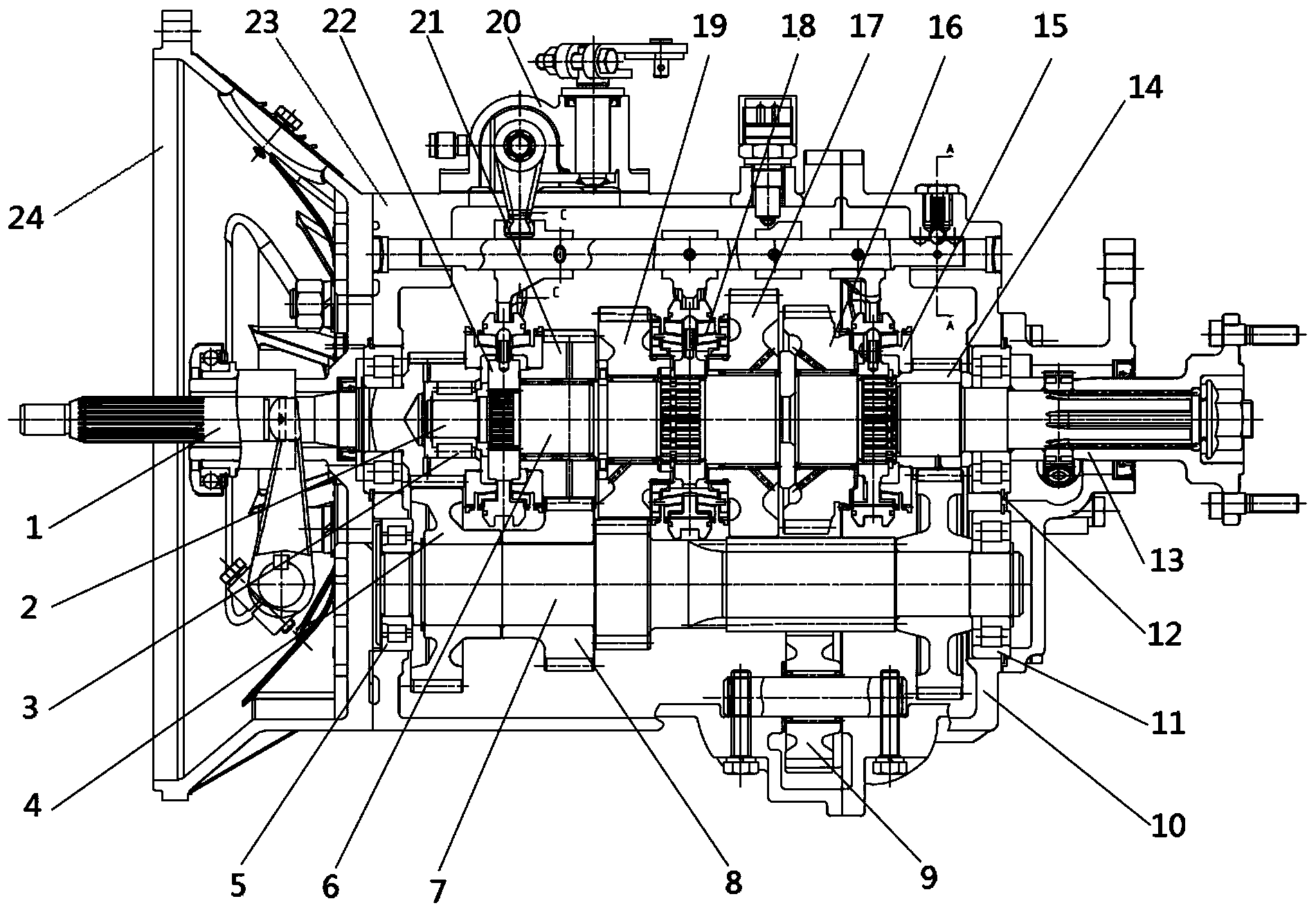 Five-shift car gearbox