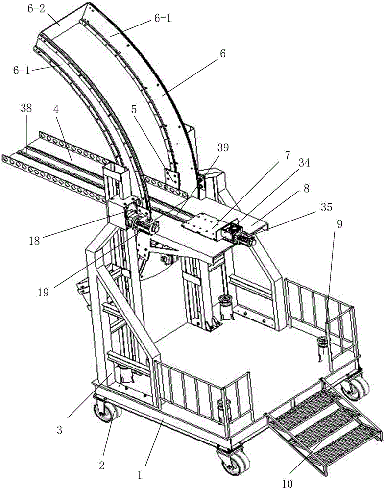 A tooling equipment for loading and unloading cabins on the ground for loading and unloading cargo in space capsules