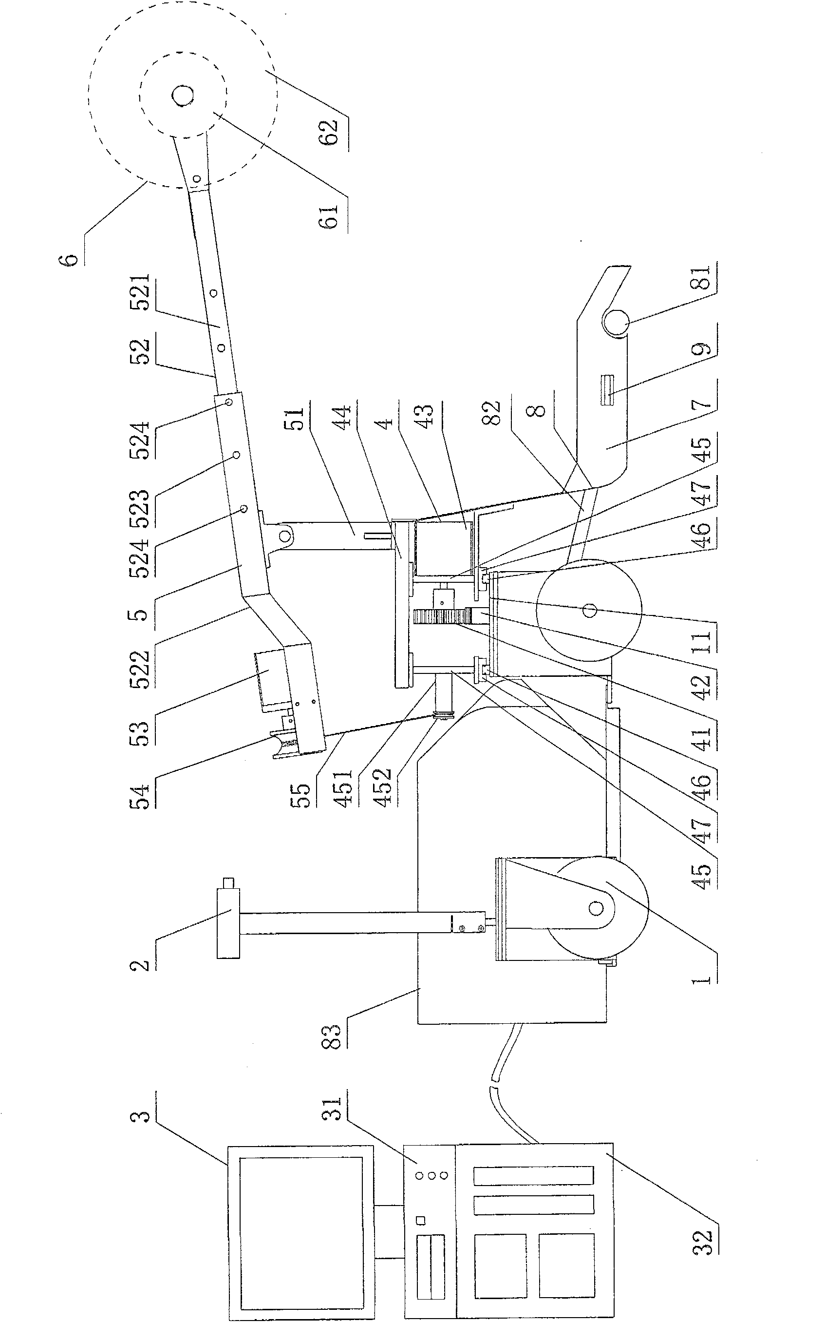 Program controlled reciprocating dust absorbing, barrier clearing device with automatic guiding function