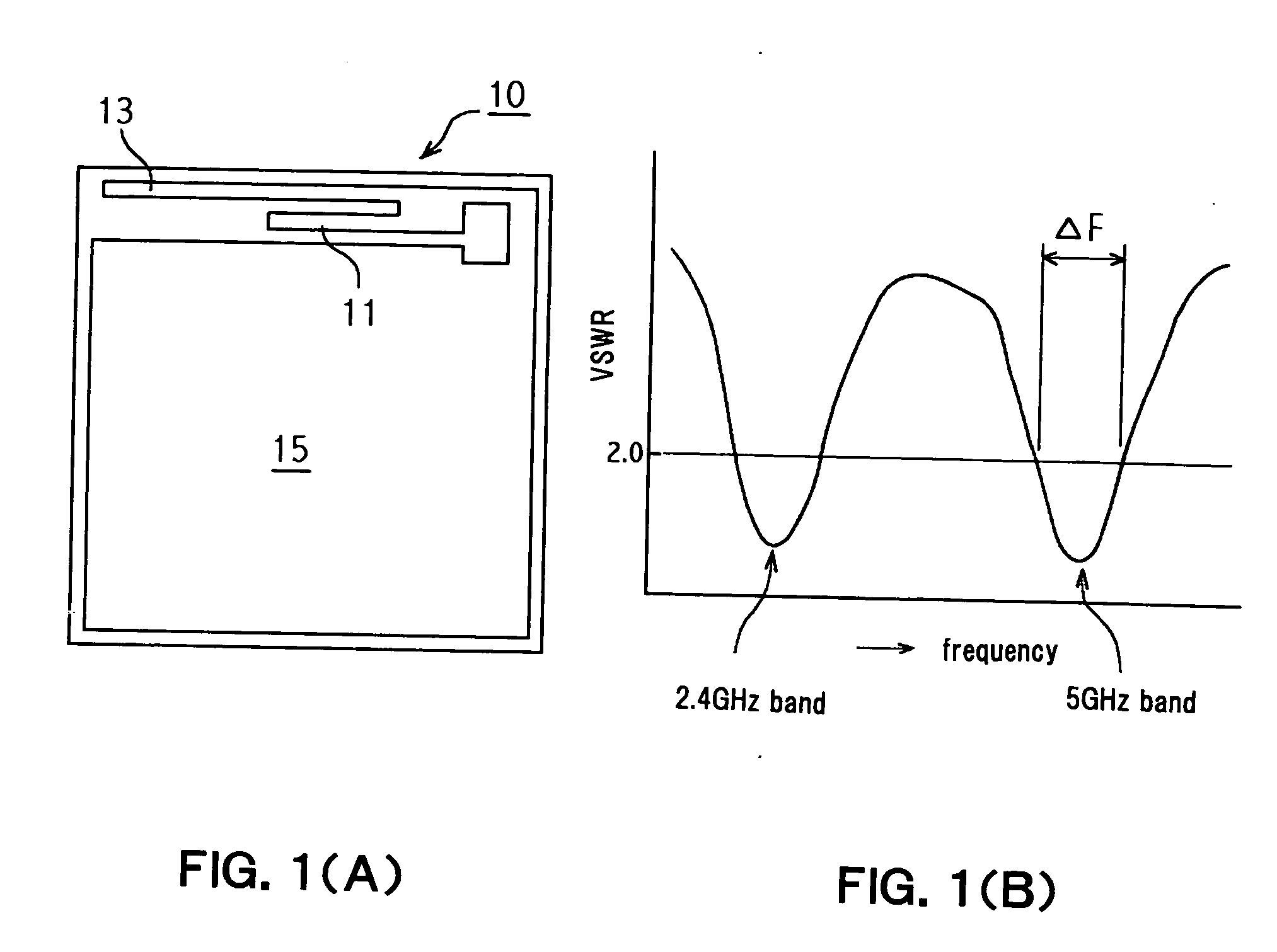 Planar broadband inverted F-type antenna and information terminal